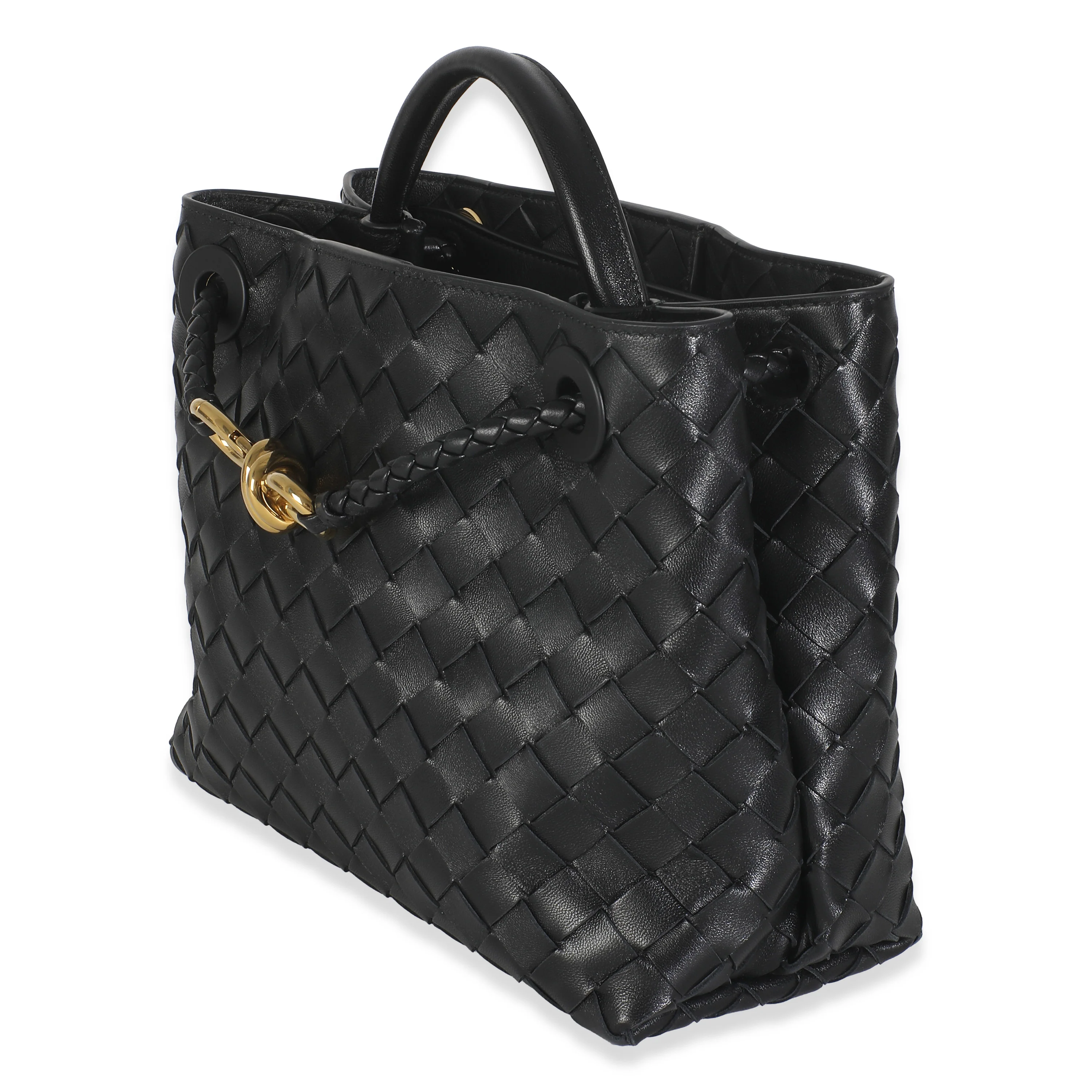 Black Nappa Intrecciato Small Andiamo Bag - Image 2