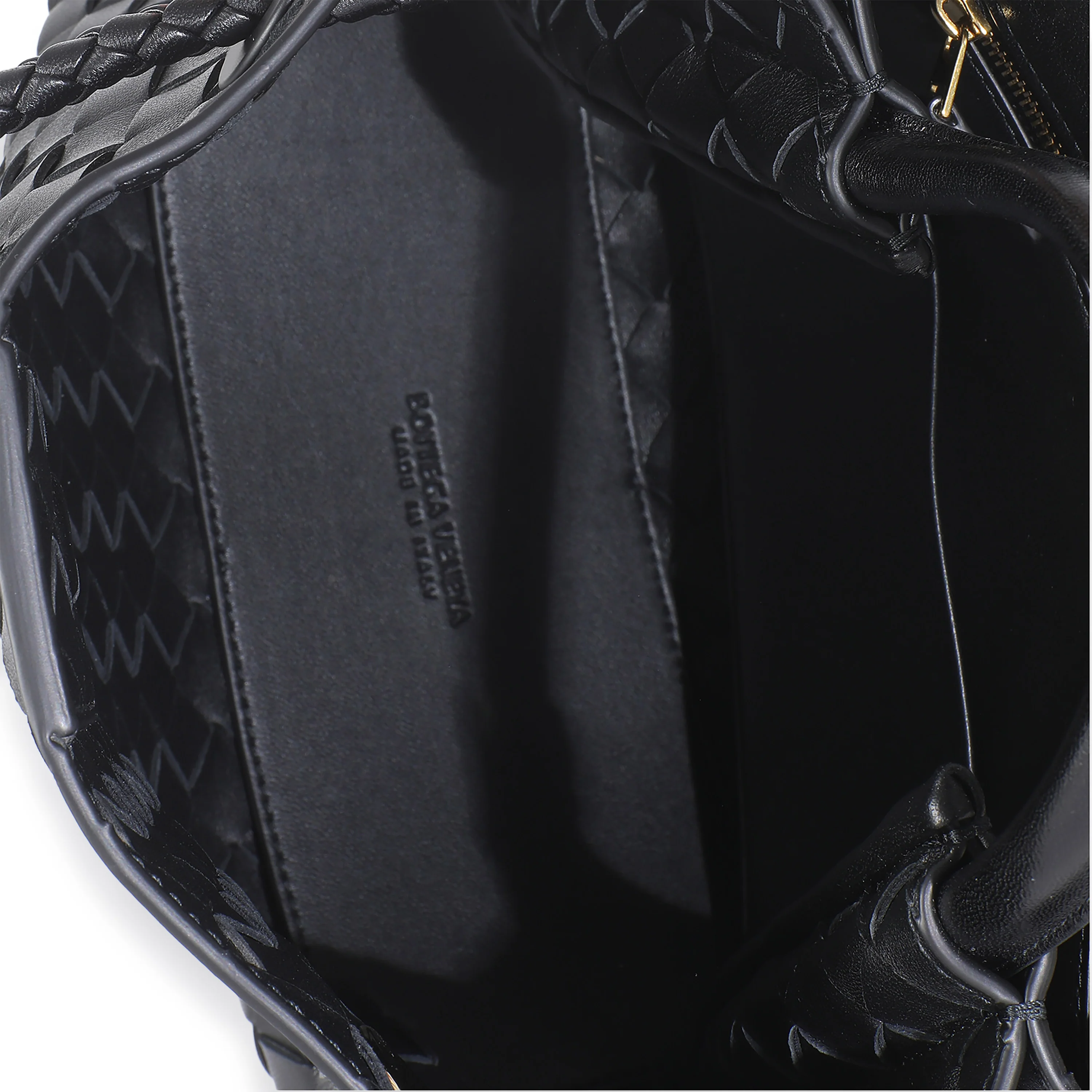 Black Nappa Intrecciato Small Andiamo Bag - Image 8