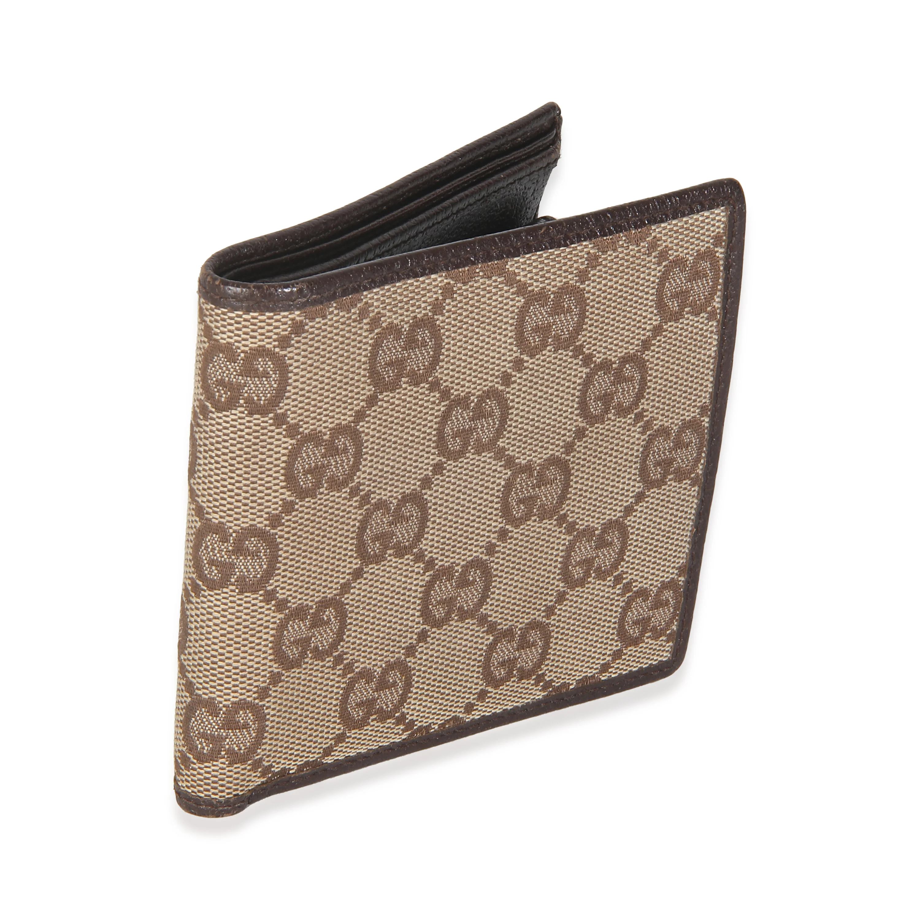 Beige Brown GG Canvas Bi Fold Wallet - Image 3