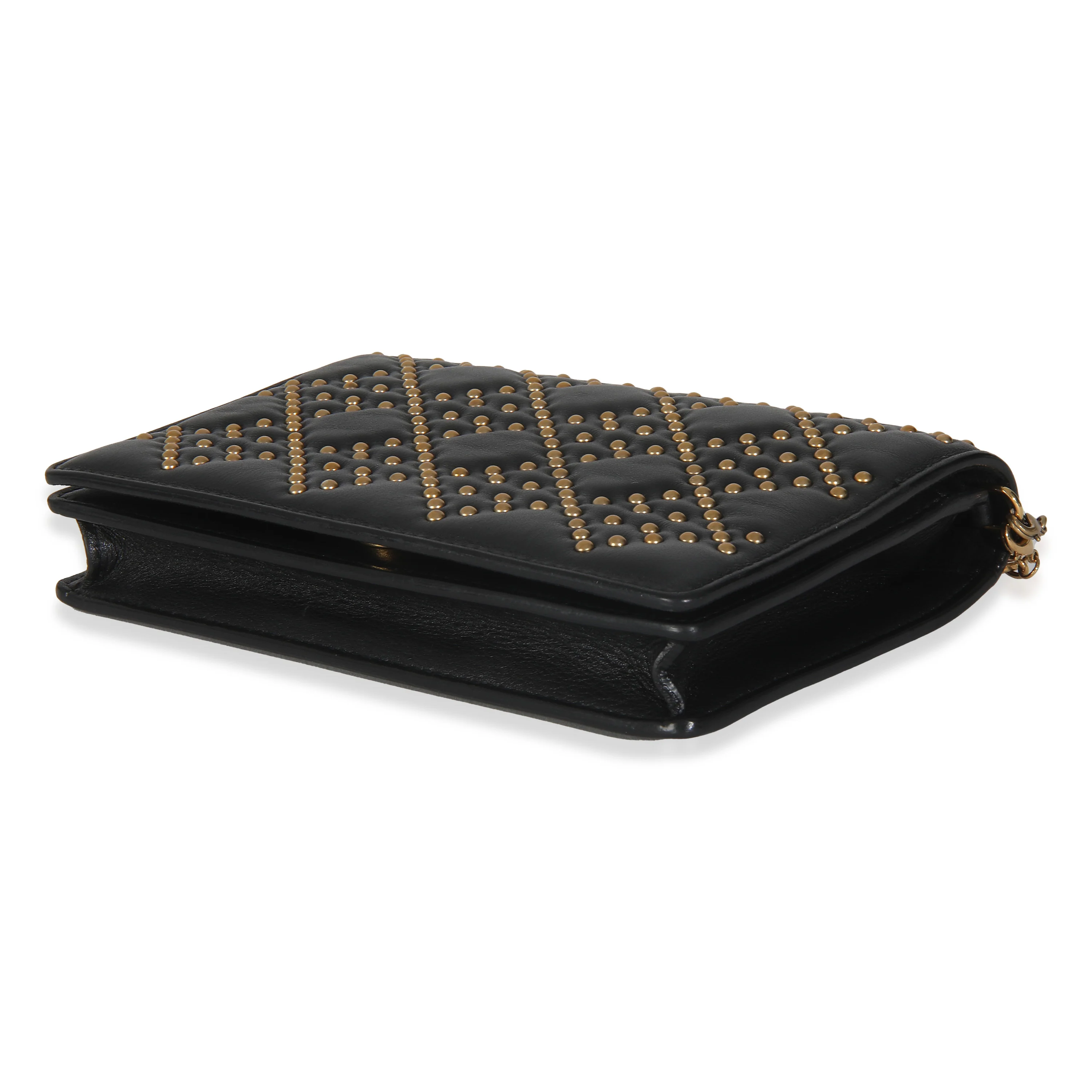 Black Studded Lady Dior Wallet On Chain - Image 6