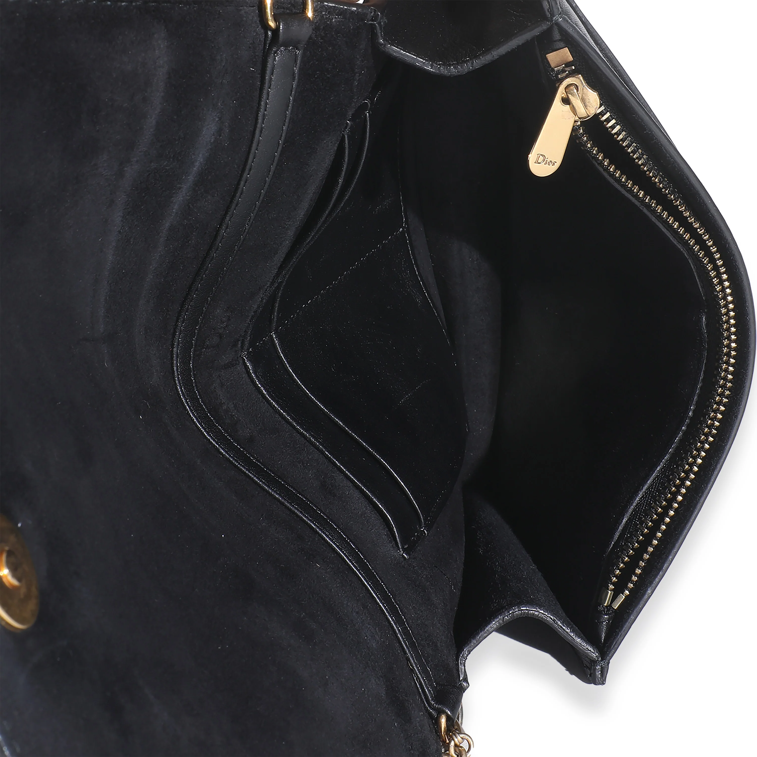 Black Studded Lady Dior Wallet On Chain - Image 8