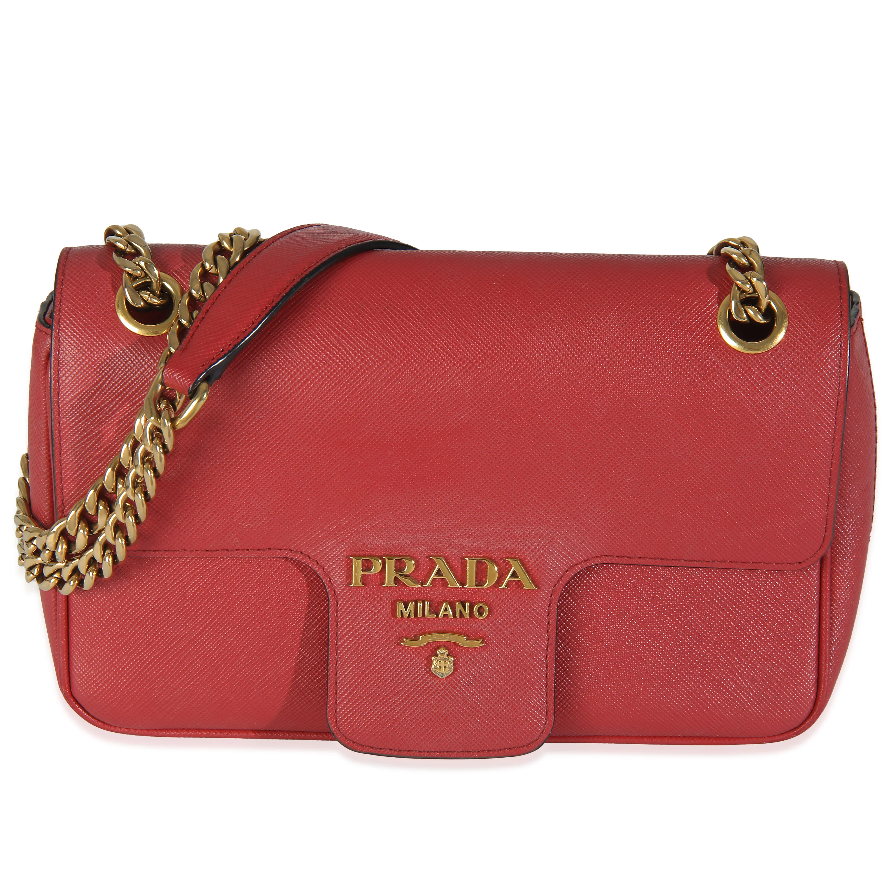 Red Pattina Saffiano Flap
