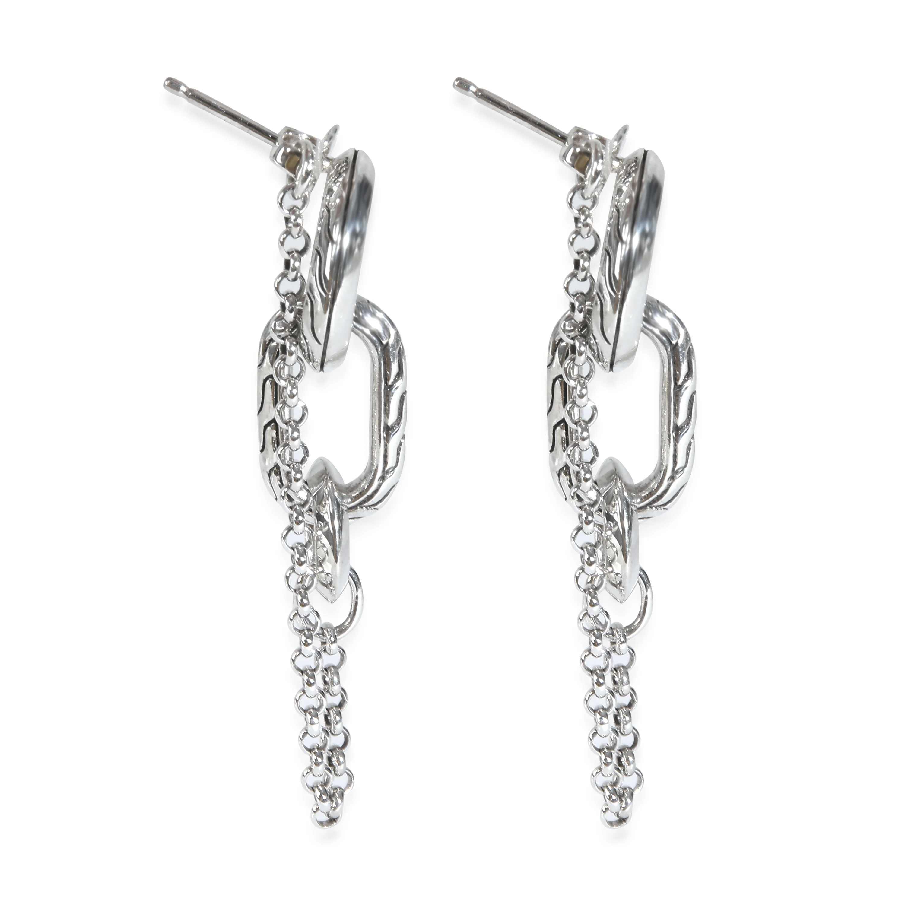 Sterling Silver Remix Drop Link Earrings - Image 2