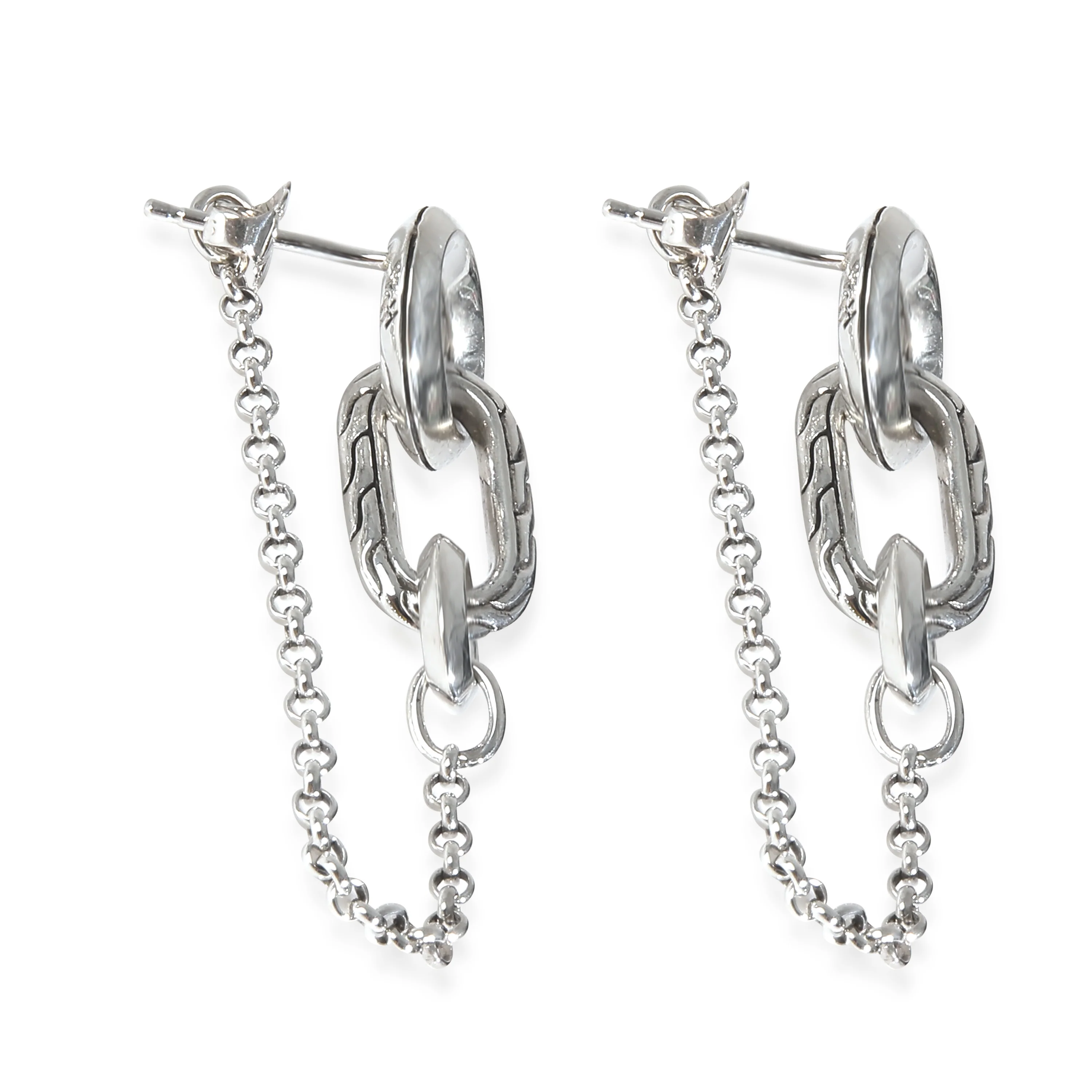 Sterling Silver Remix Drop Link Earrings - Image 3