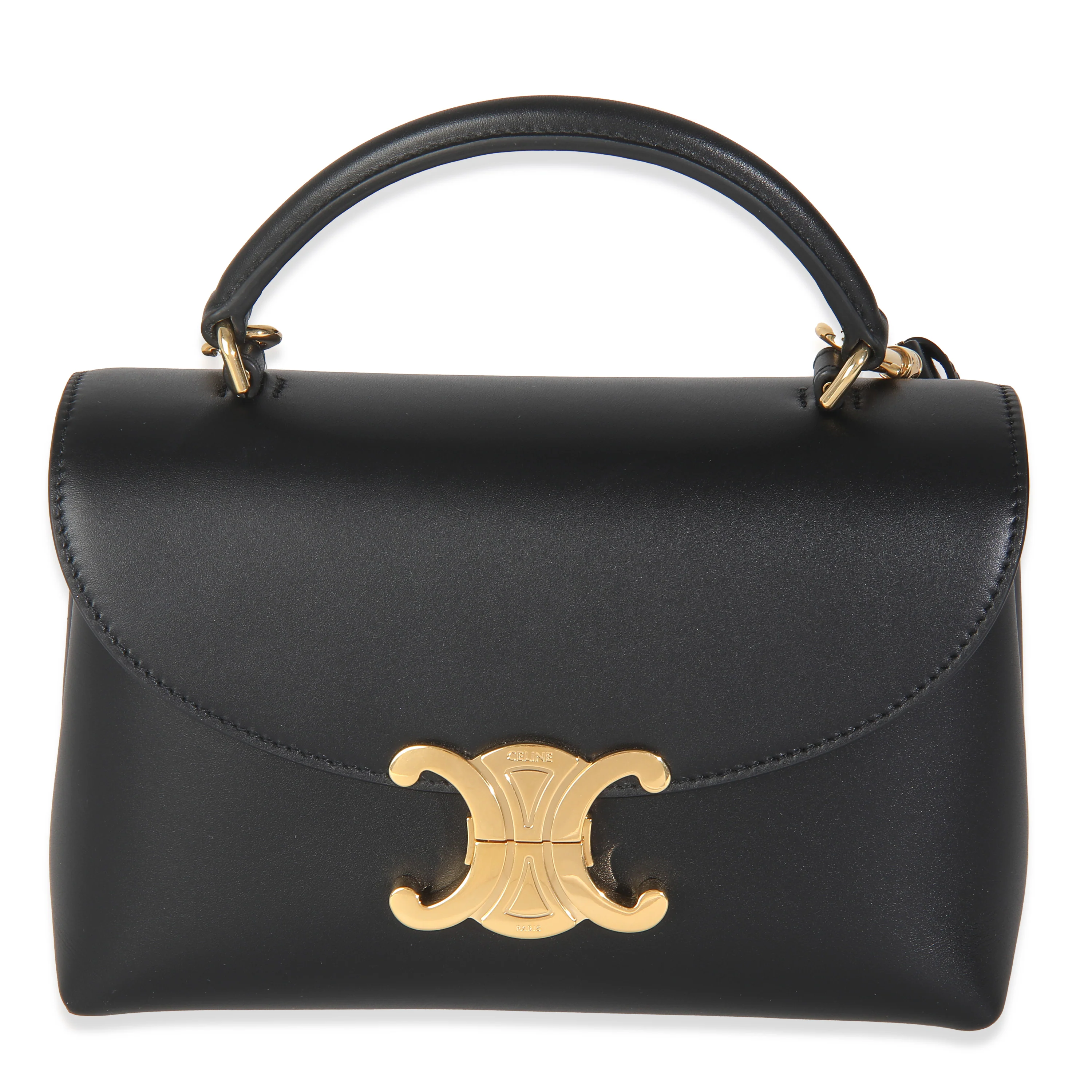 Black Supple Calfskin Teen Nino Top Handle Bag