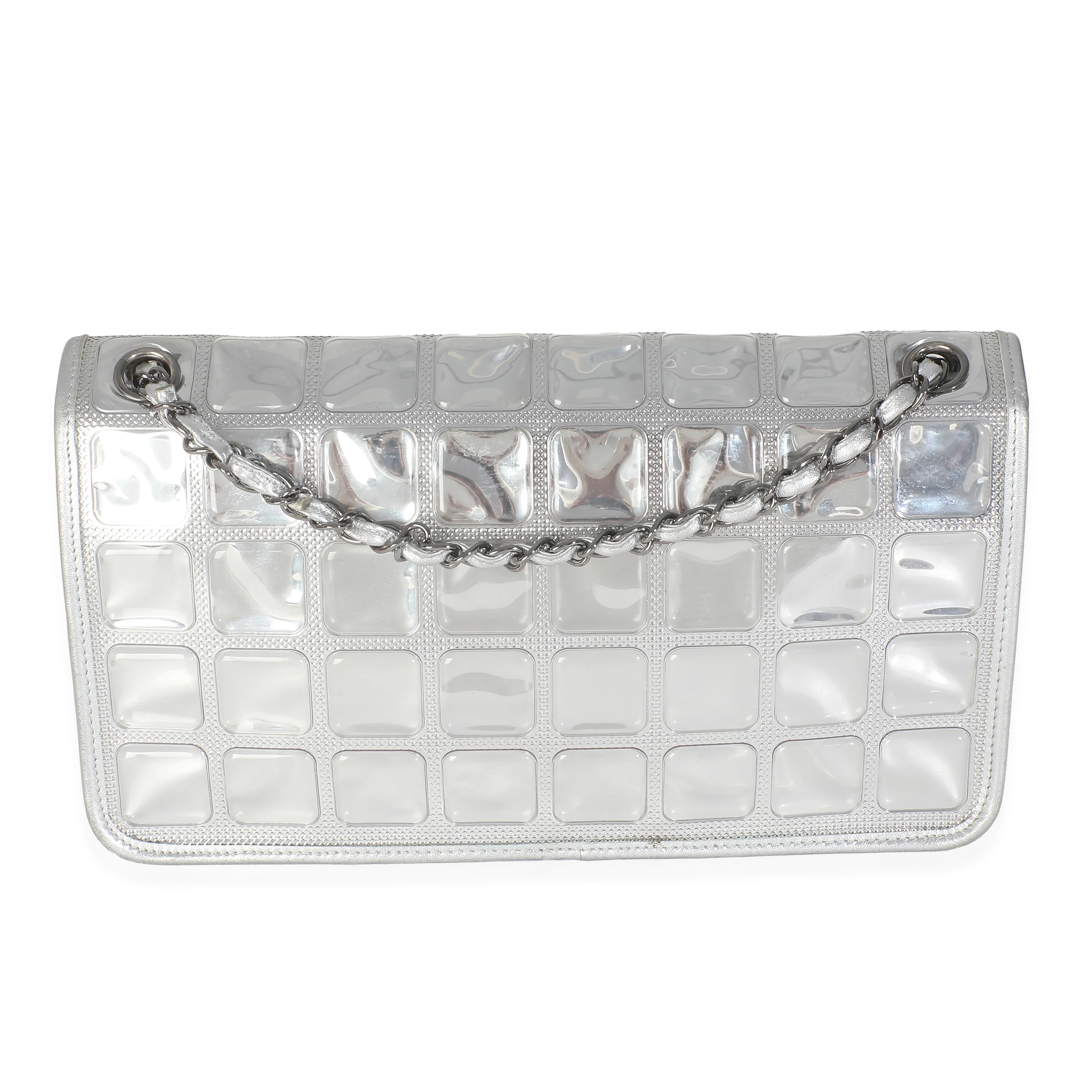 Silver PVC Calfskin Ice Cube Flap - Image 4