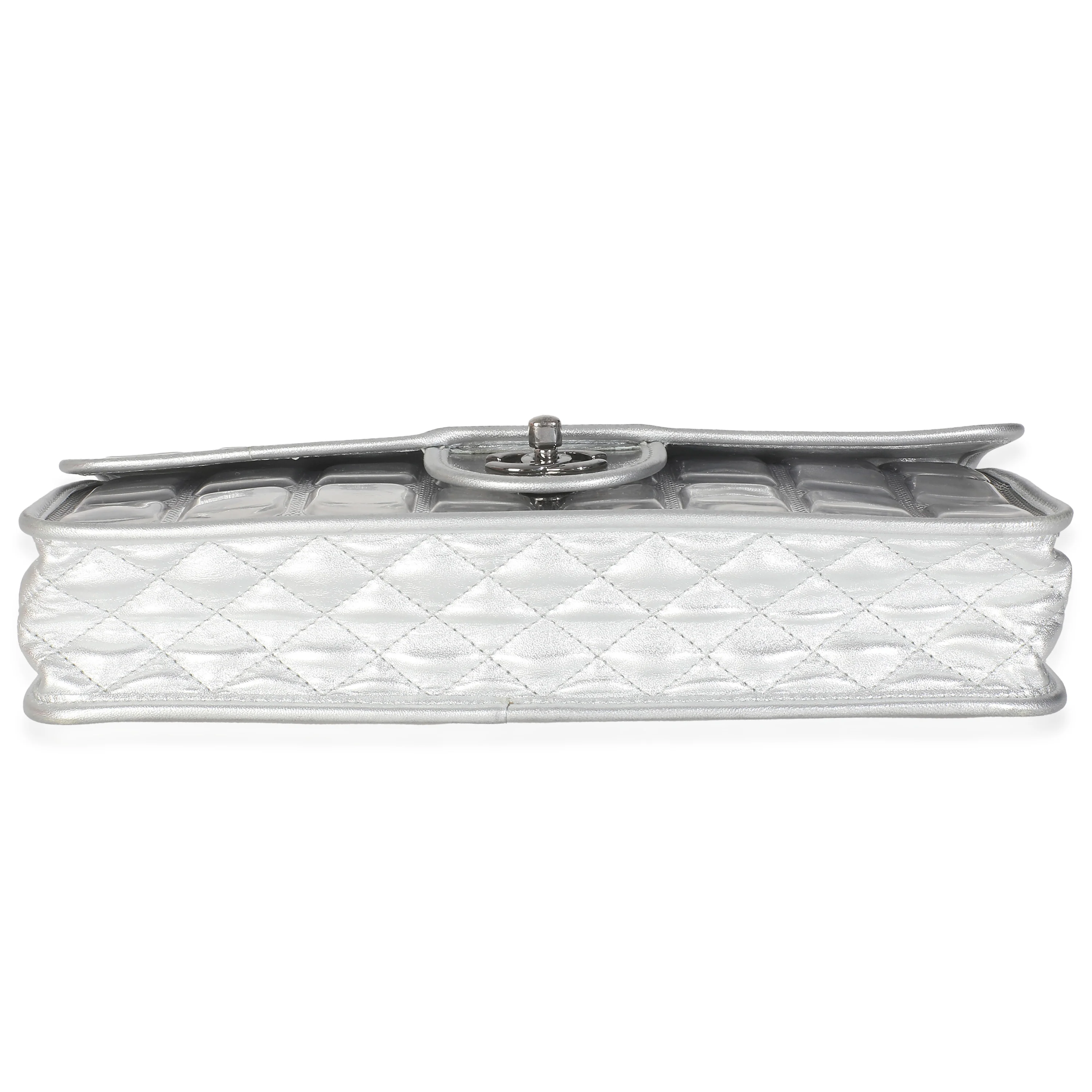 Silver PVC Calfskin Ice Cube Flap - Image 5