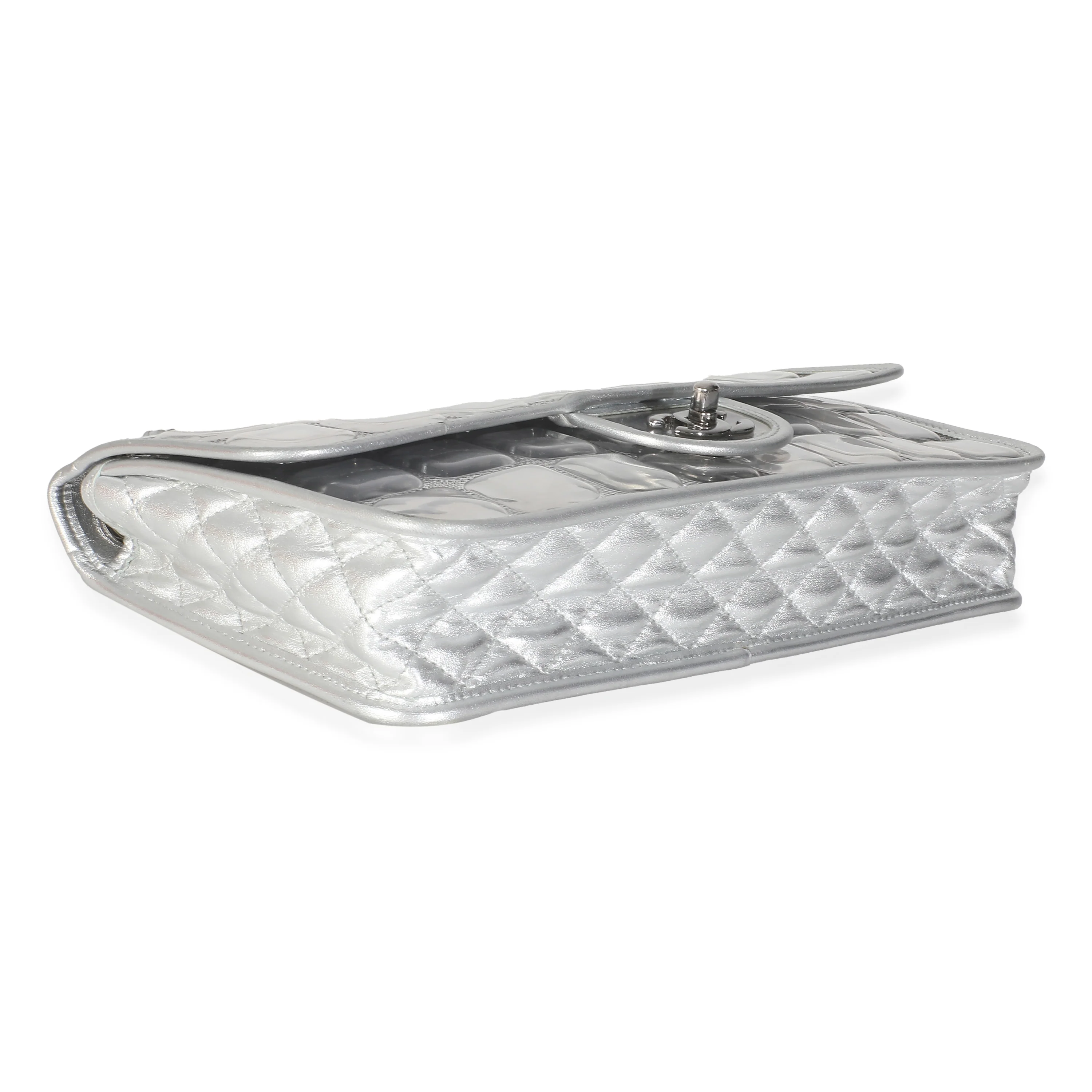 Silver PVC Calfskin Ice Cube Flap - Image 6