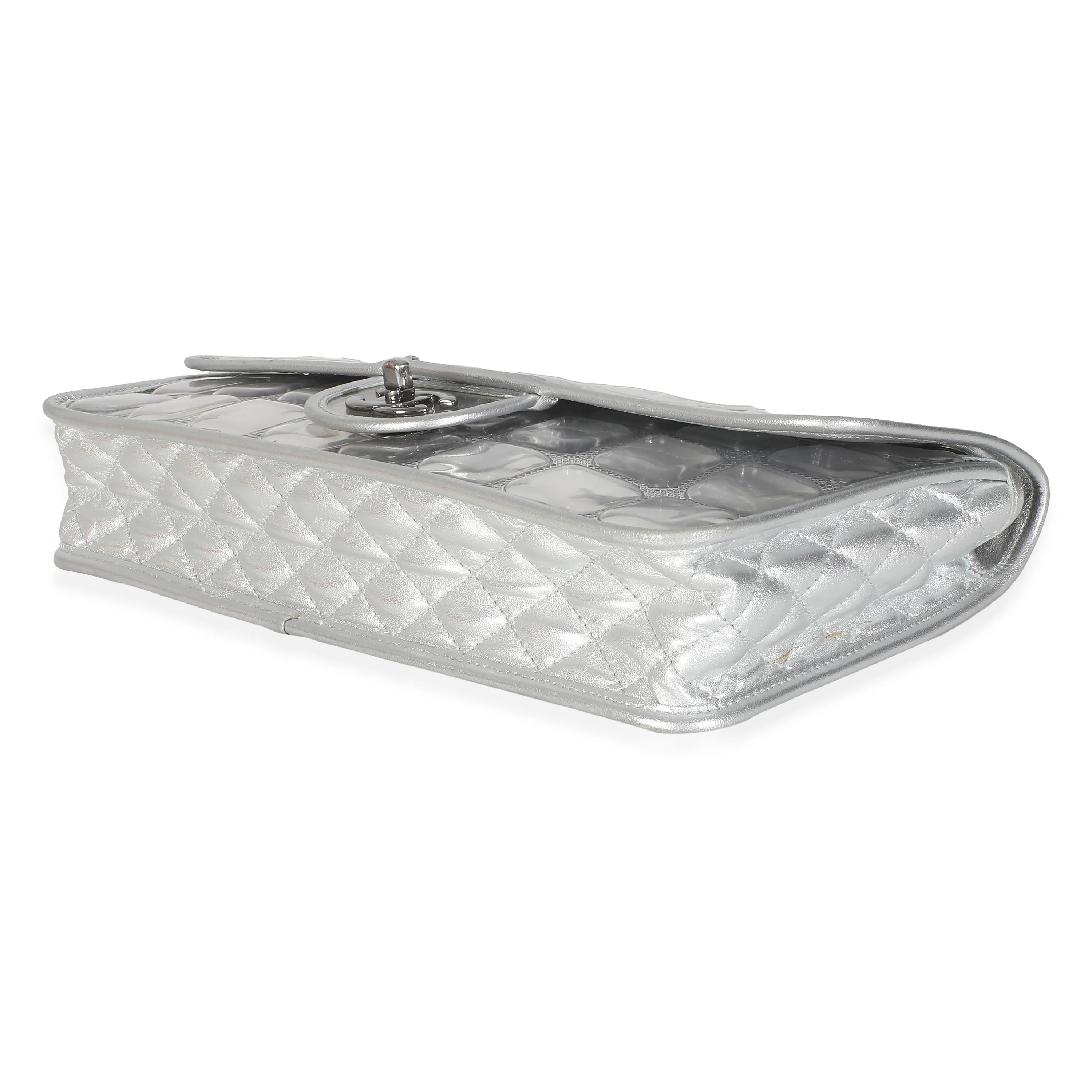 Silver PVC Calfskin Ice Cube Flap - Image 7