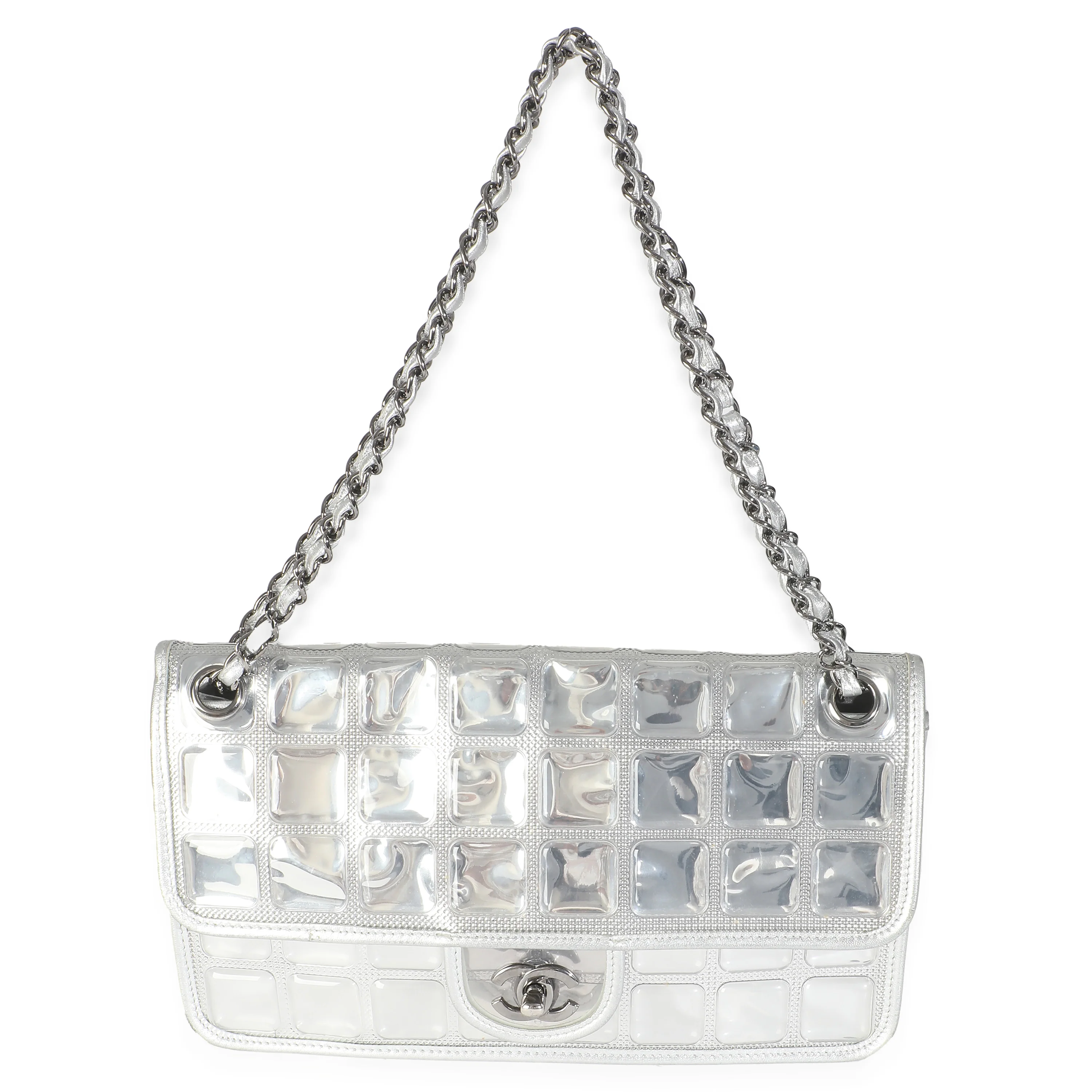 Silver PVC Calfskin Ice Cube Flap - Image 8