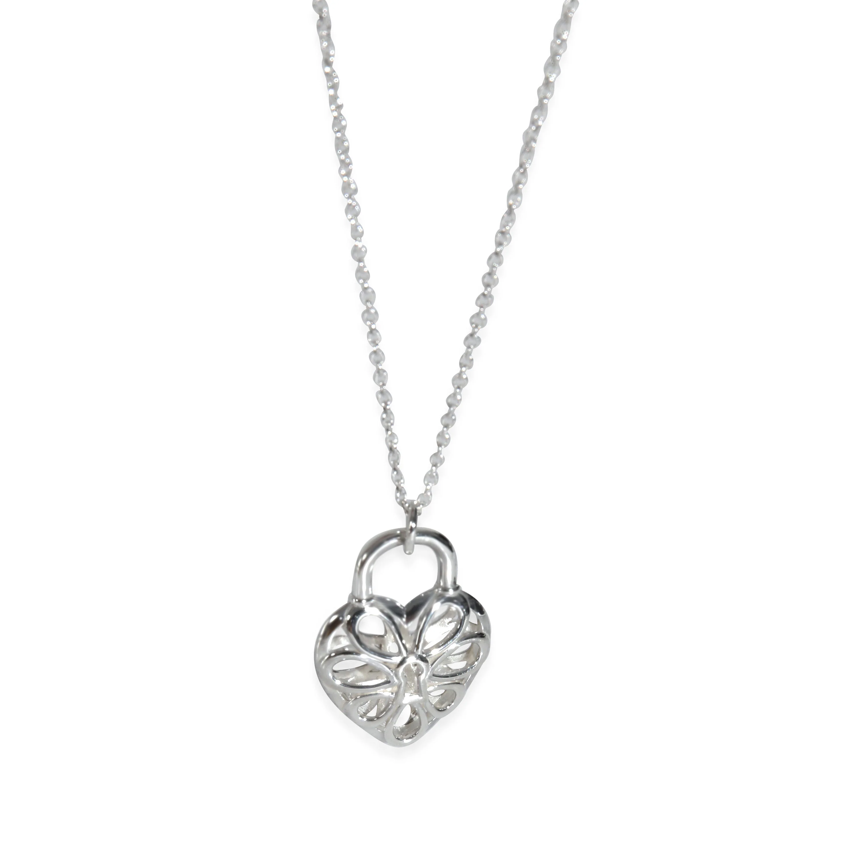 Sterling Silver Filigree Lock Pendant