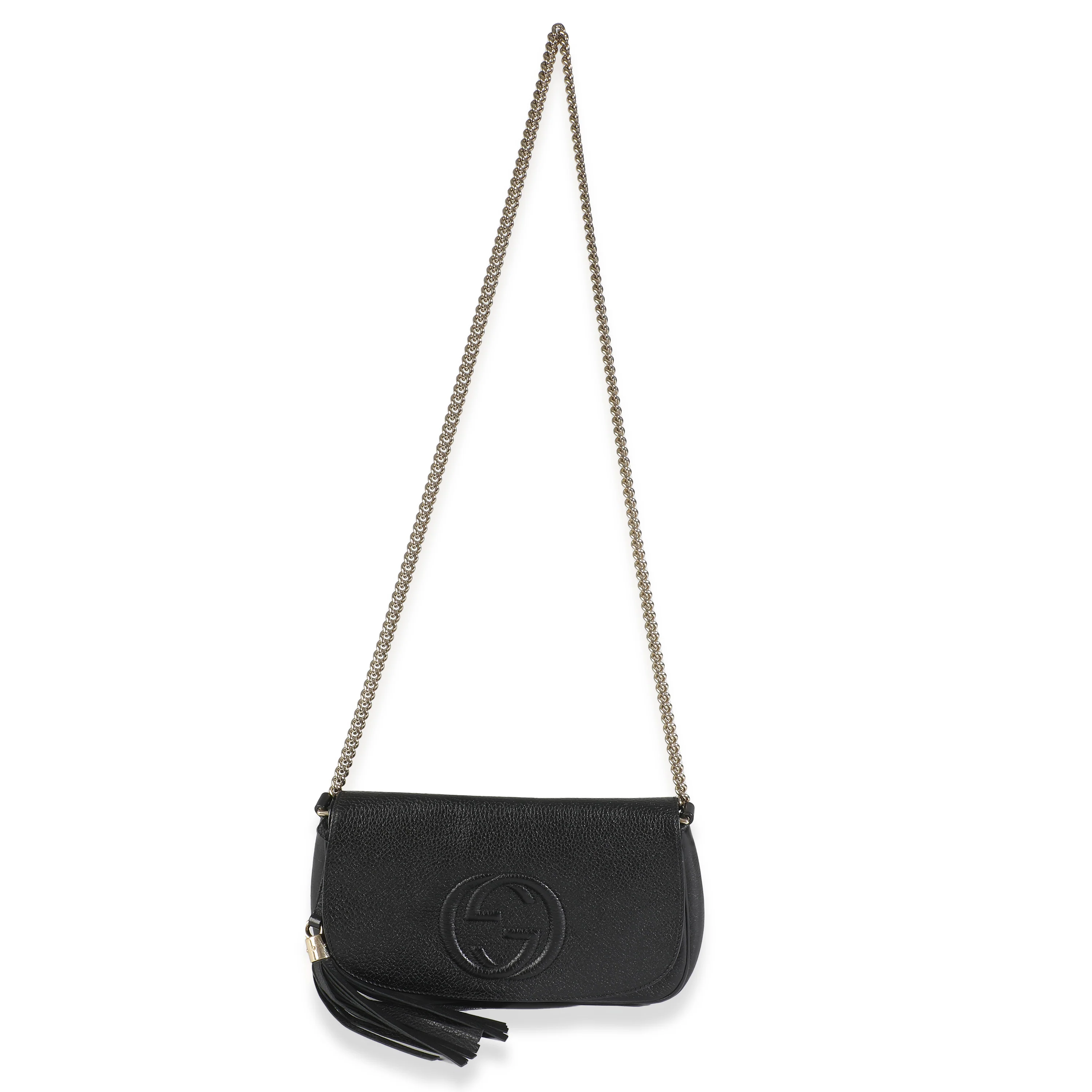 Black Pebbled Calfskin Medium Soho Disco Flap - Image 8
