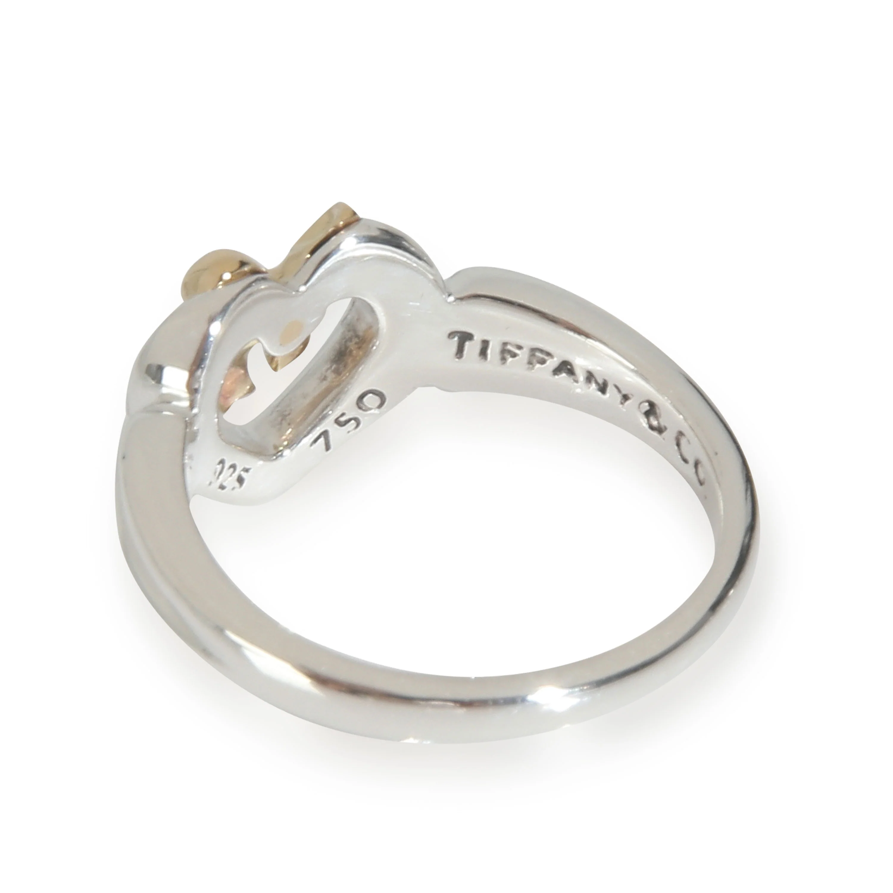 Yellow Gold & Sterling Silver  Vintage Heart & Bow Ring - Image 4