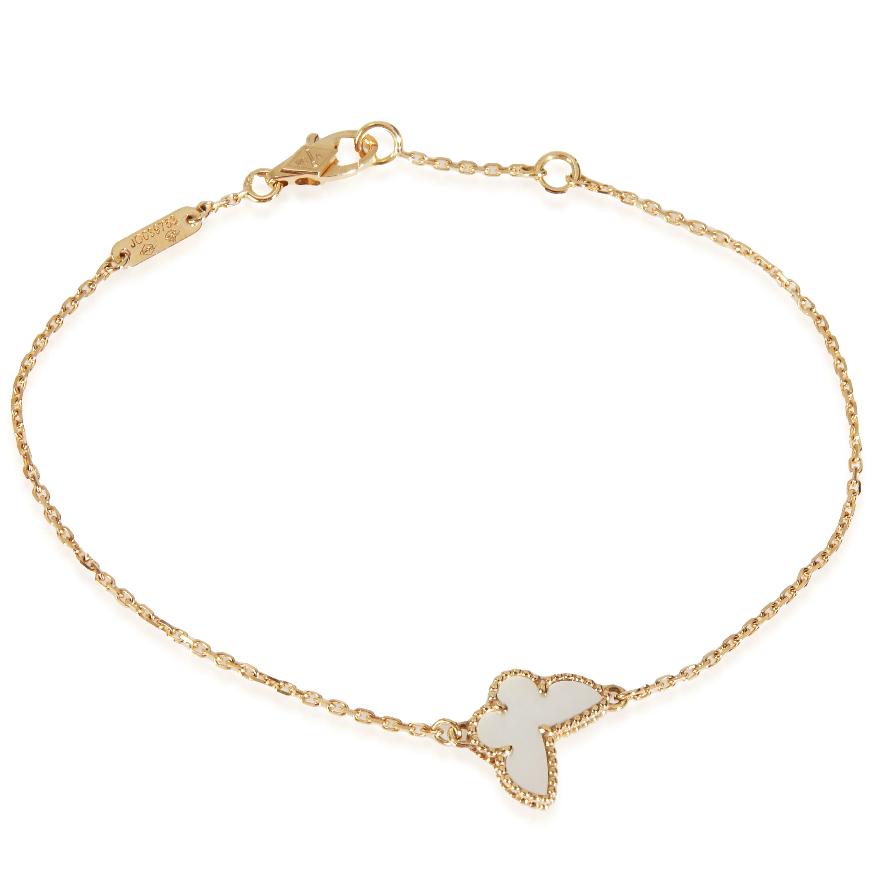 Yellow Gold Mother Of Pearl Sweet Butterfly Bracelet