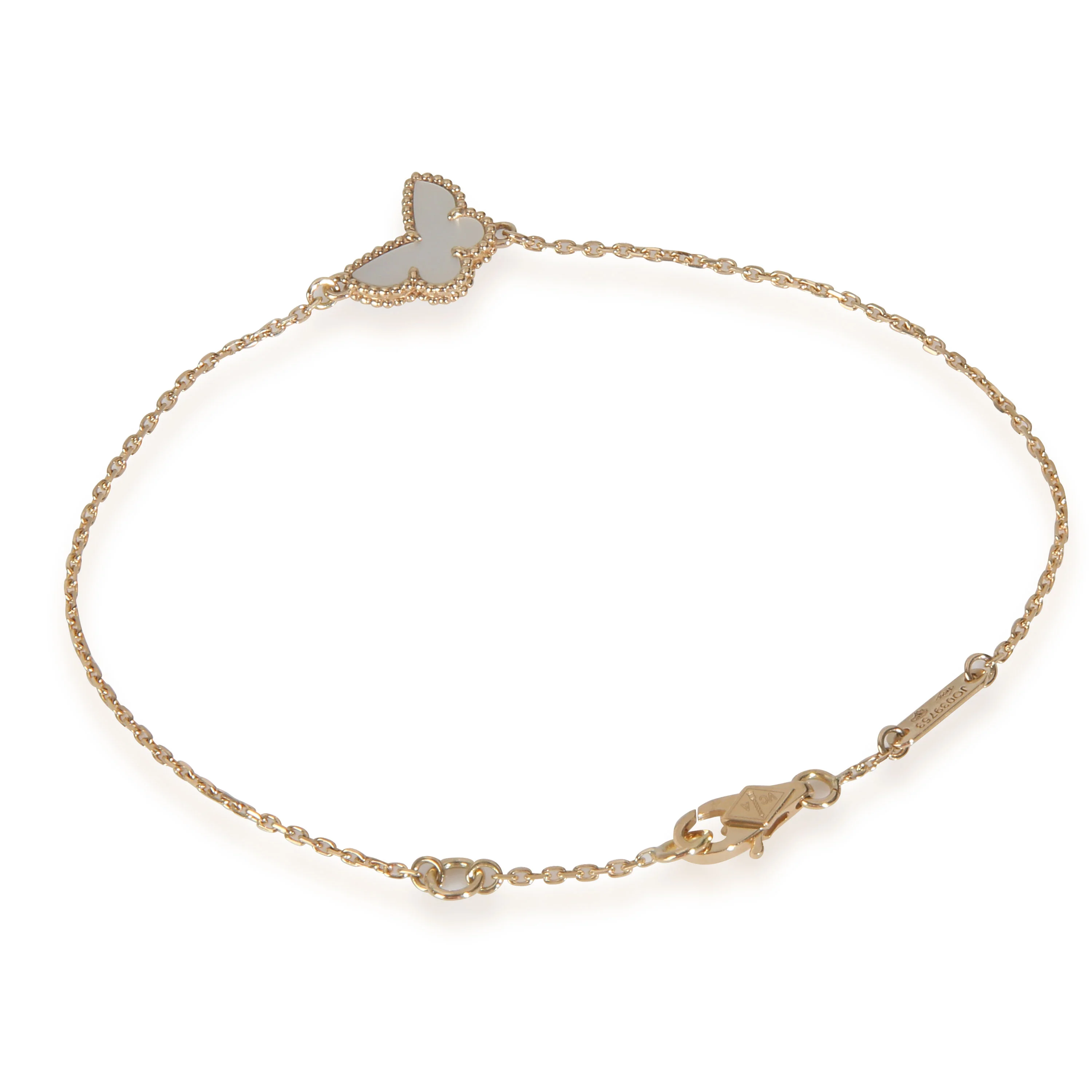 Yellow Gold Mother Of Pearl Sweet Butterfly Bracelet - Image 3