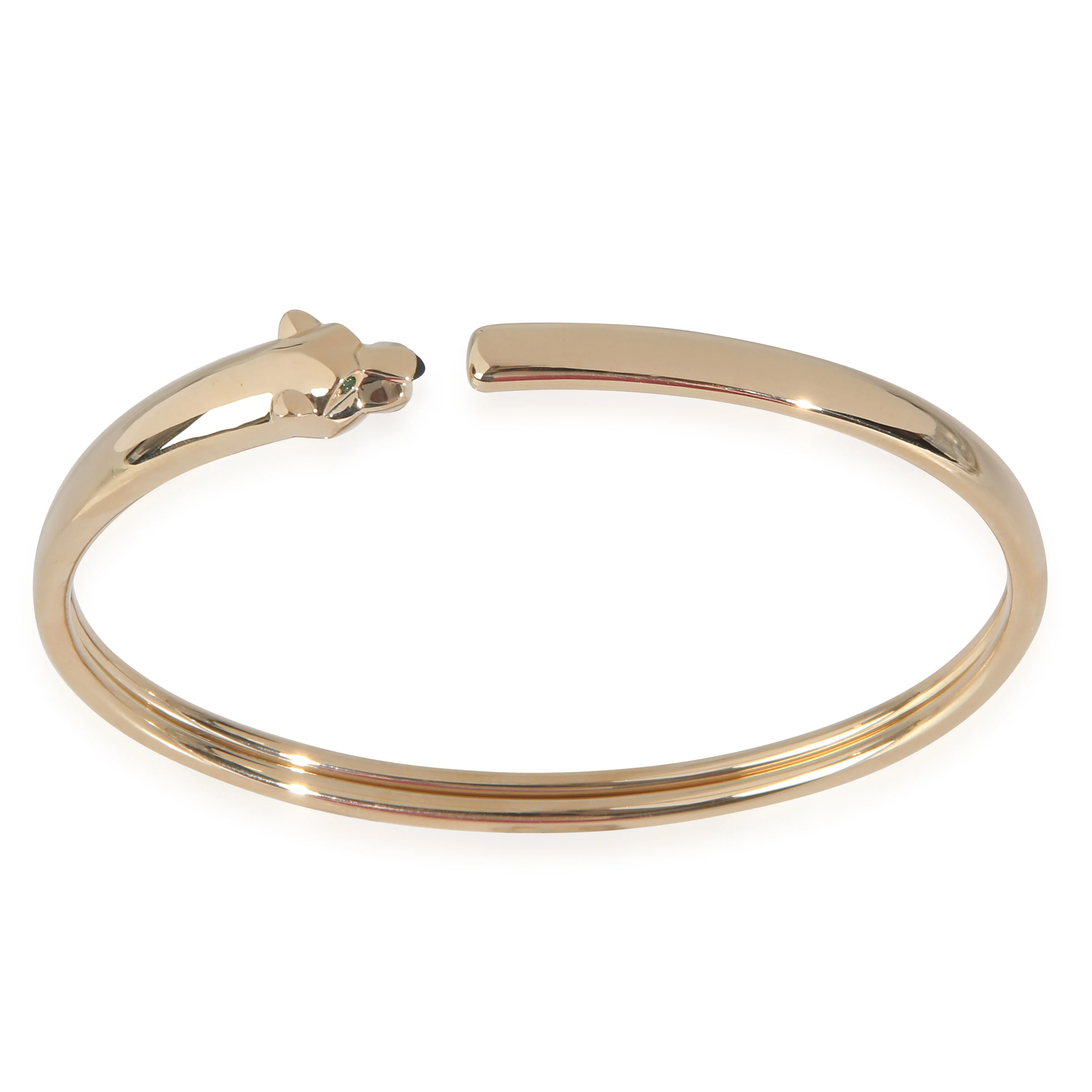 Yellow Gold Tsavorite and Onyx Small Model Panthere de Cartier Bracelet - Image 6