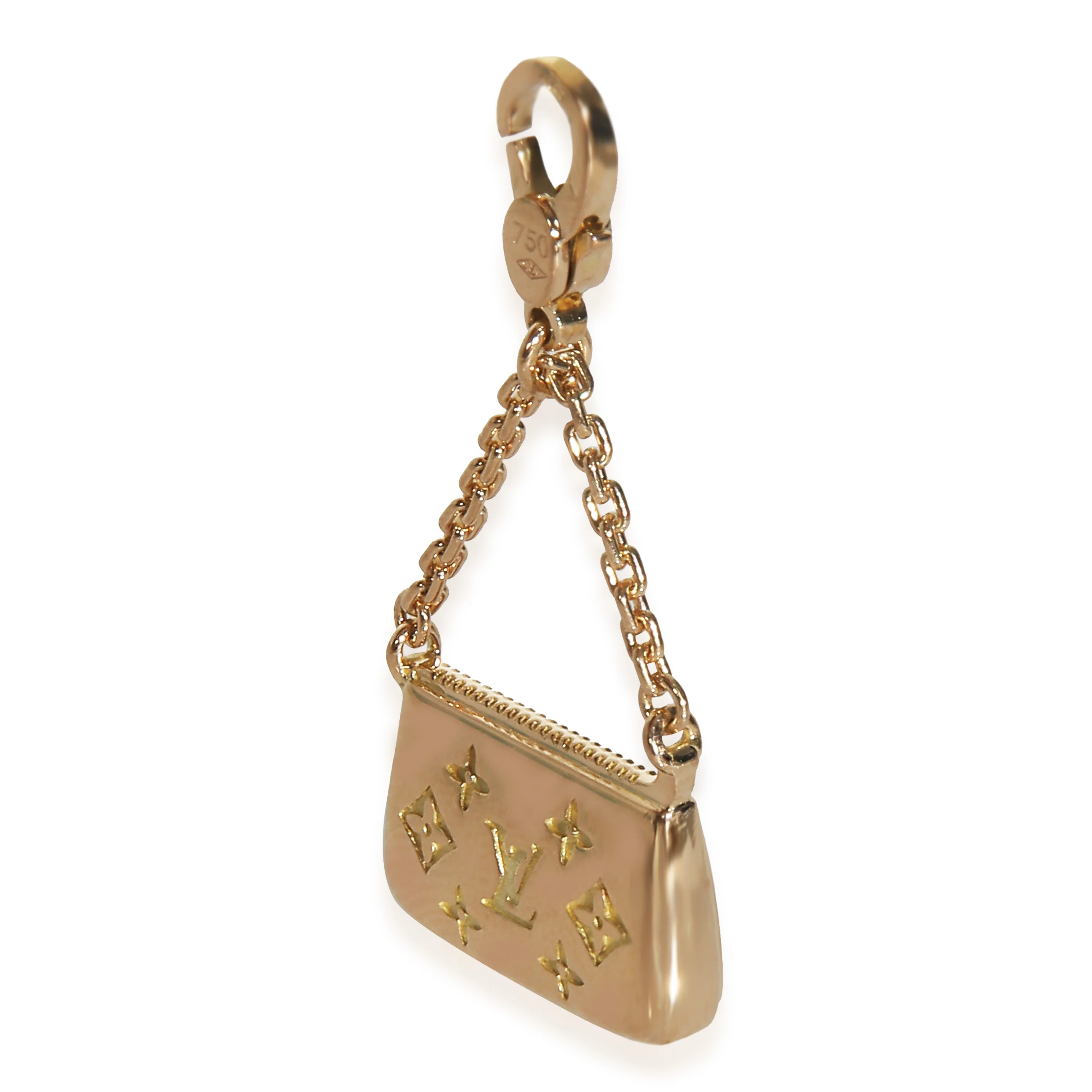 Yellow Gold  Monogram Purse Charm - Image 2