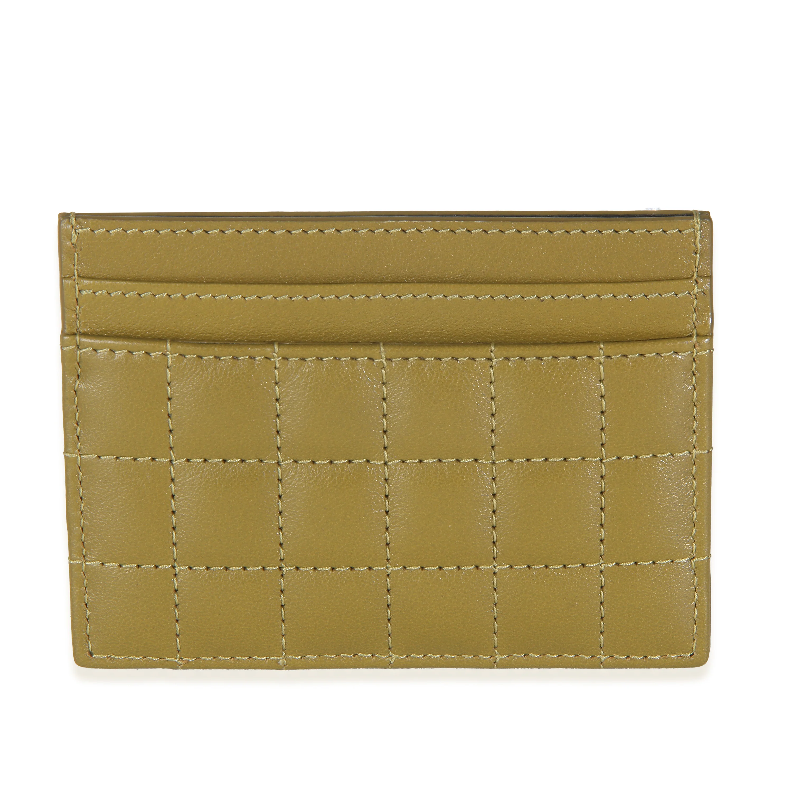 Olive Drab Quilted Lambskin Cassandre Credit Card Case - Image 4