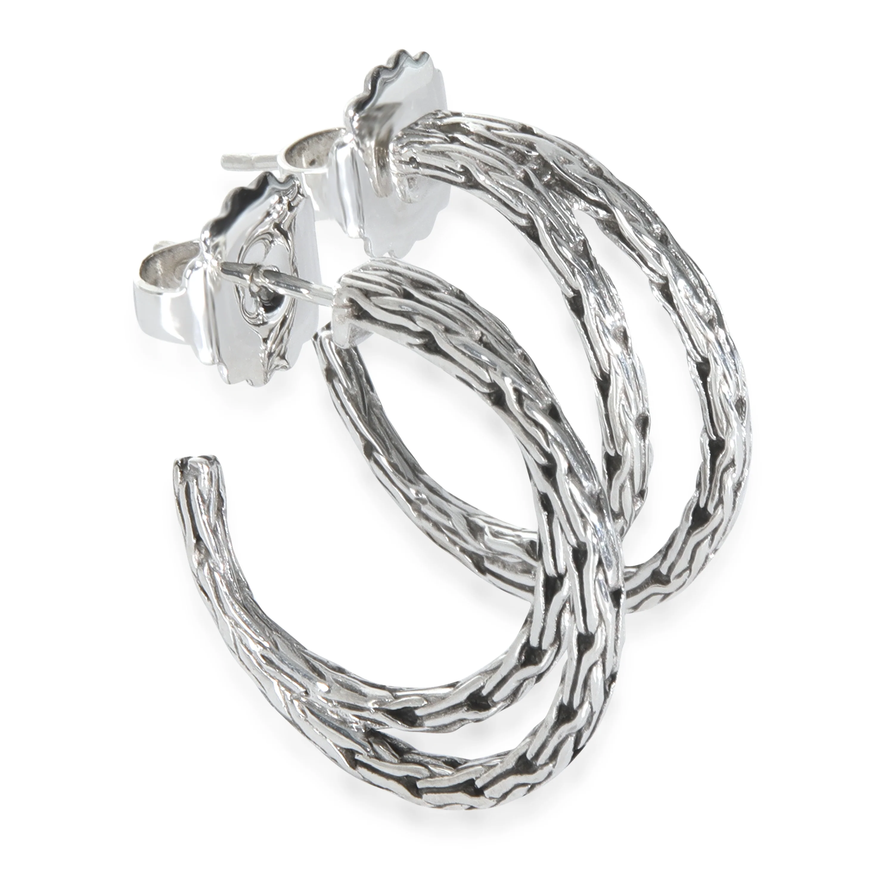 Sterling Silver  Classic Chain Earrings - Image 2