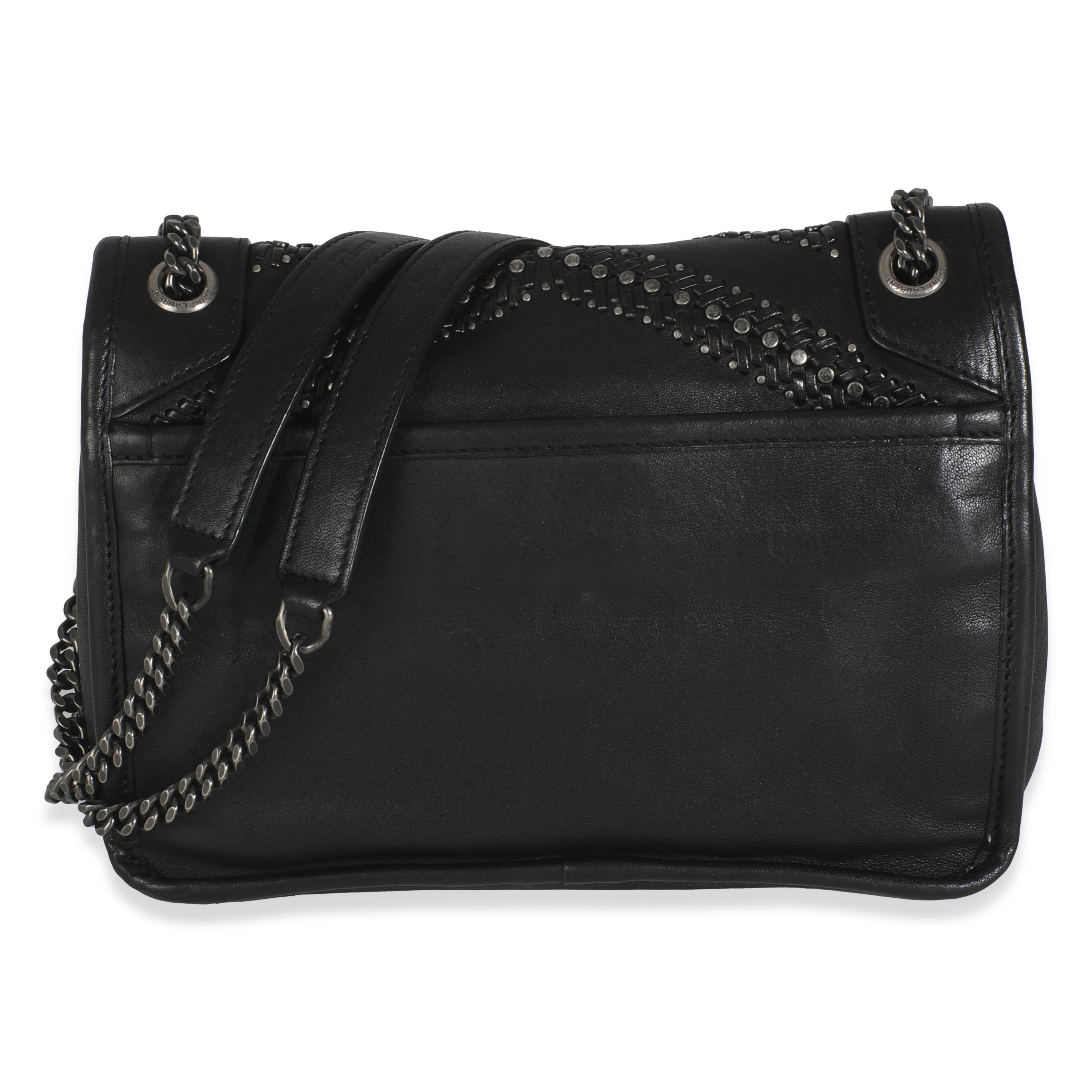 Black Calfskin Matelasse Studded Small Niki Chain Bag - Image 4