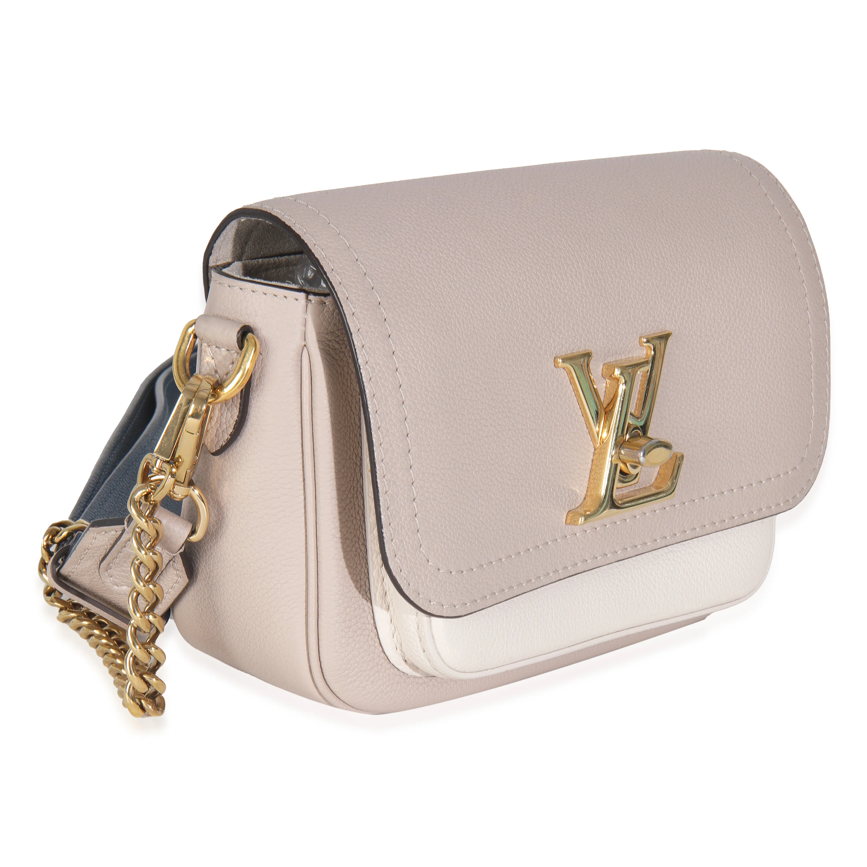 Greige Grained Calfskin Lockme Tender - Image 3