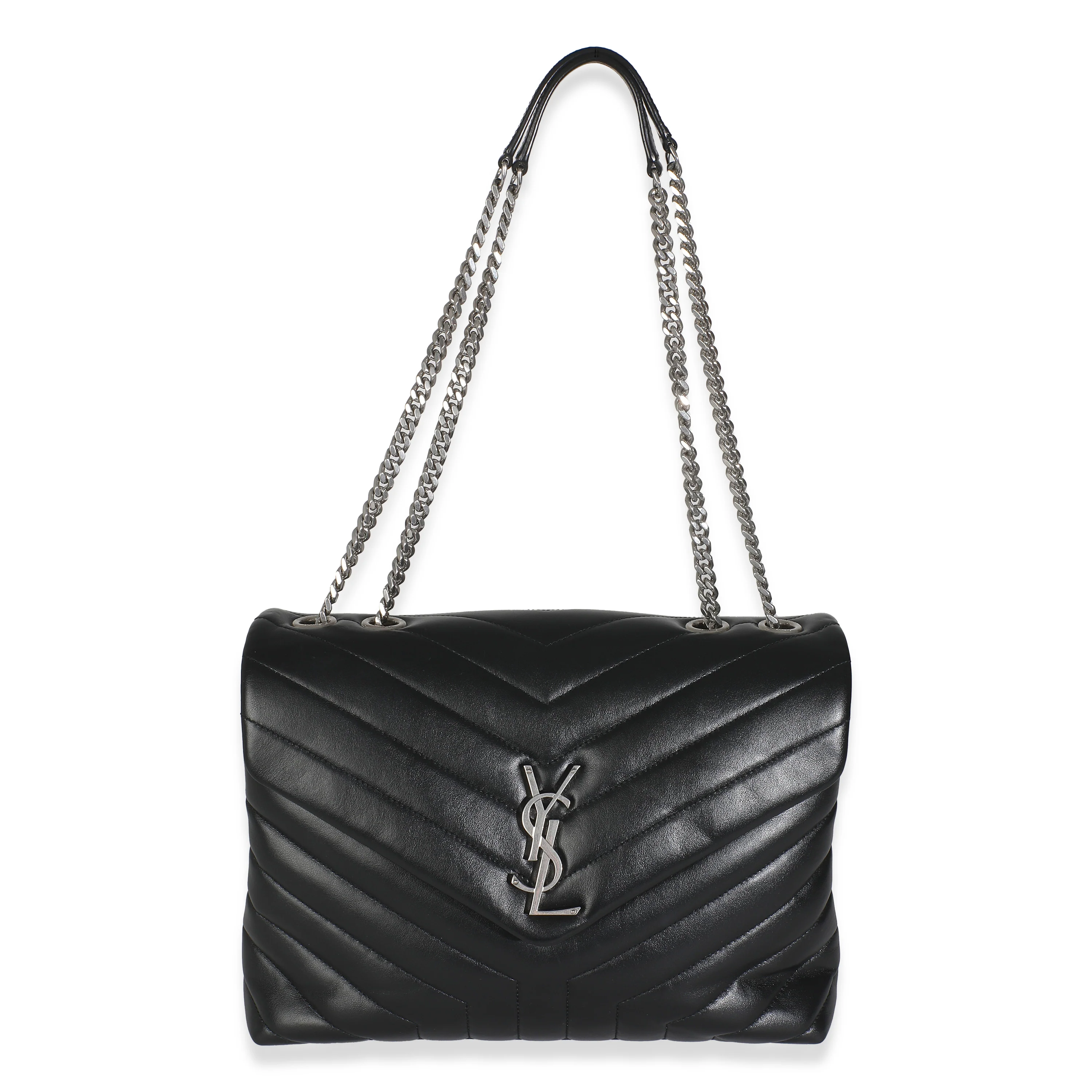 Black Matelasse Calfskin Medium Loulou - Image 8