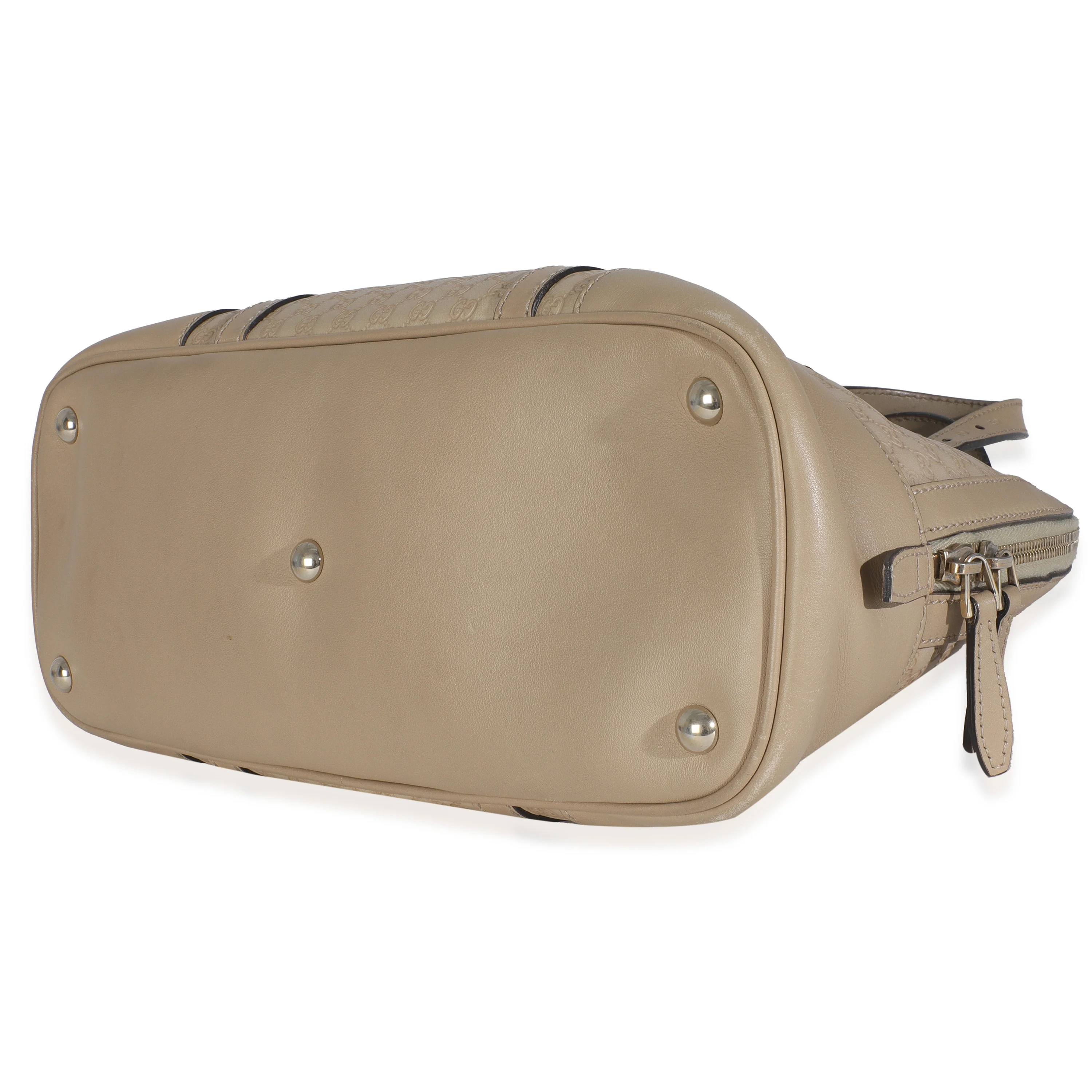 Beige Microguccissima Calfskin Dome Top Handle Bag - Image 6