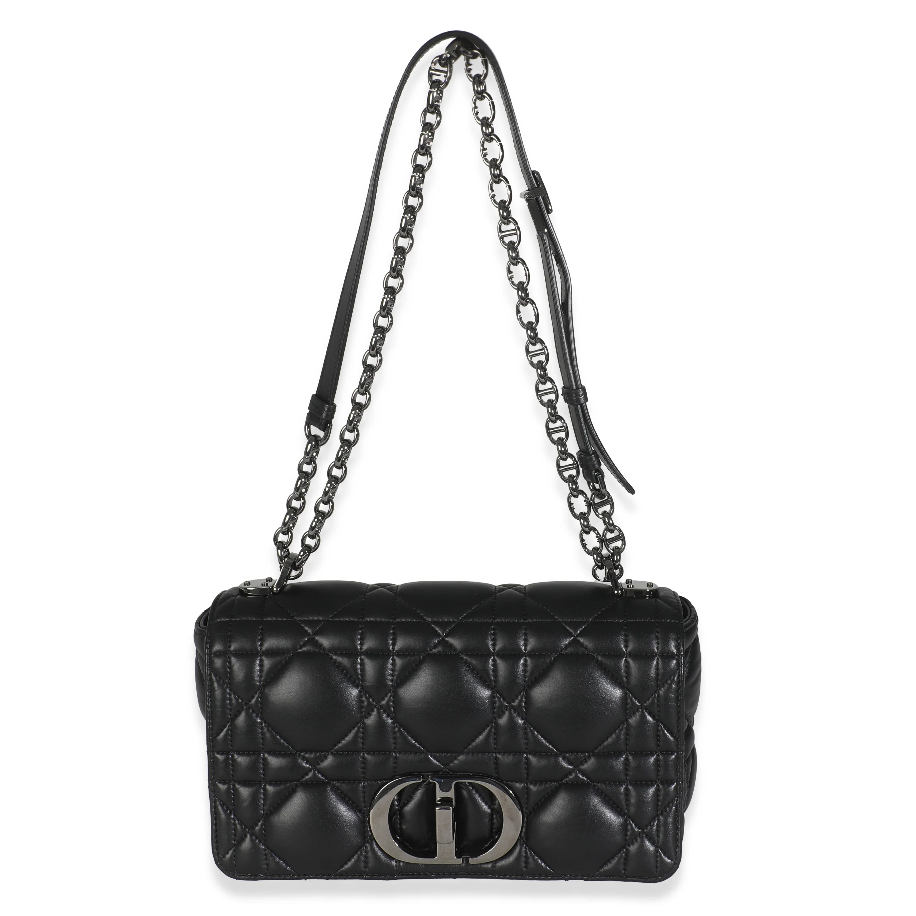 Black Macrocannage Calfskin Medium Caro Bag - Image 8