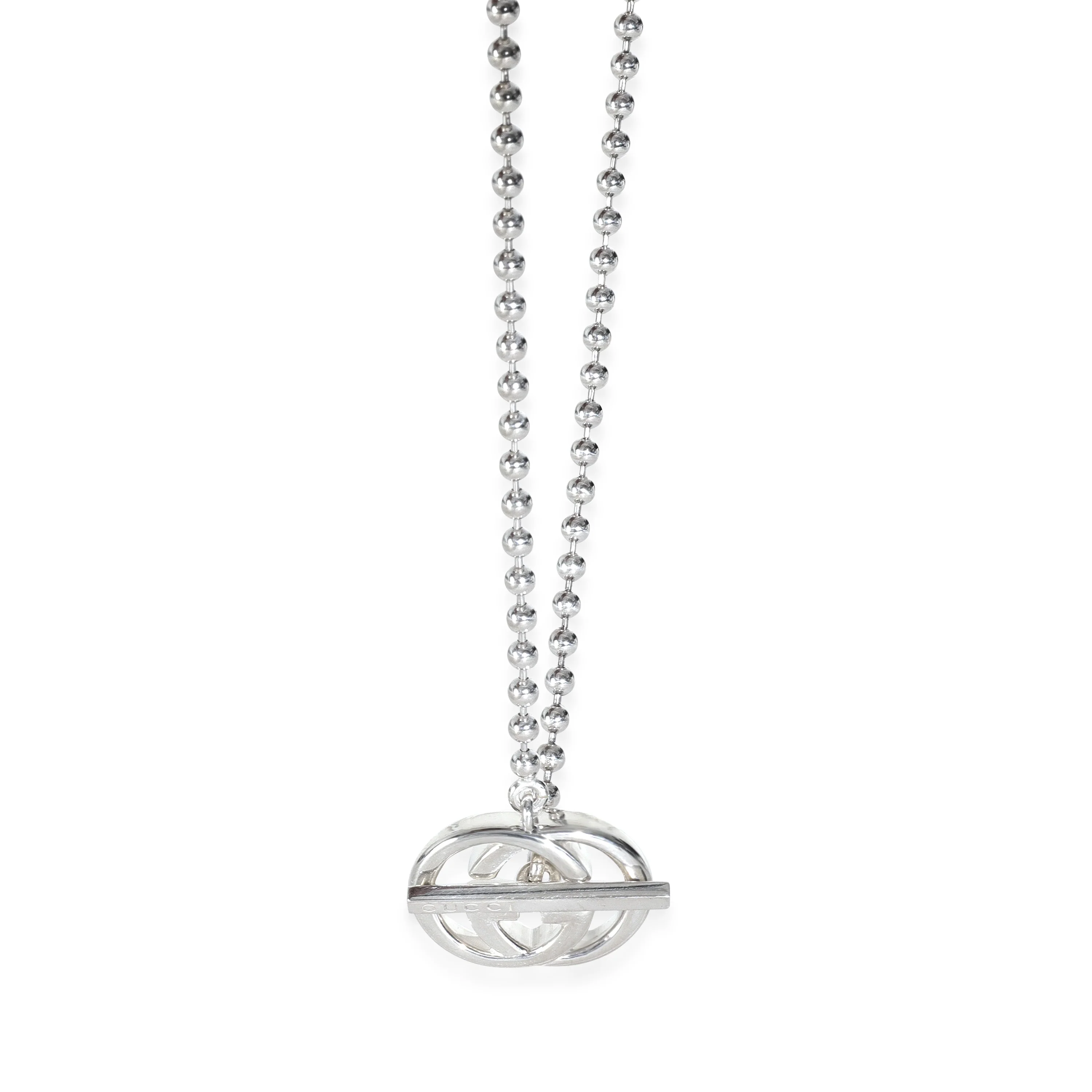 Sterling Silver Interlocking GG Toggle Necklace