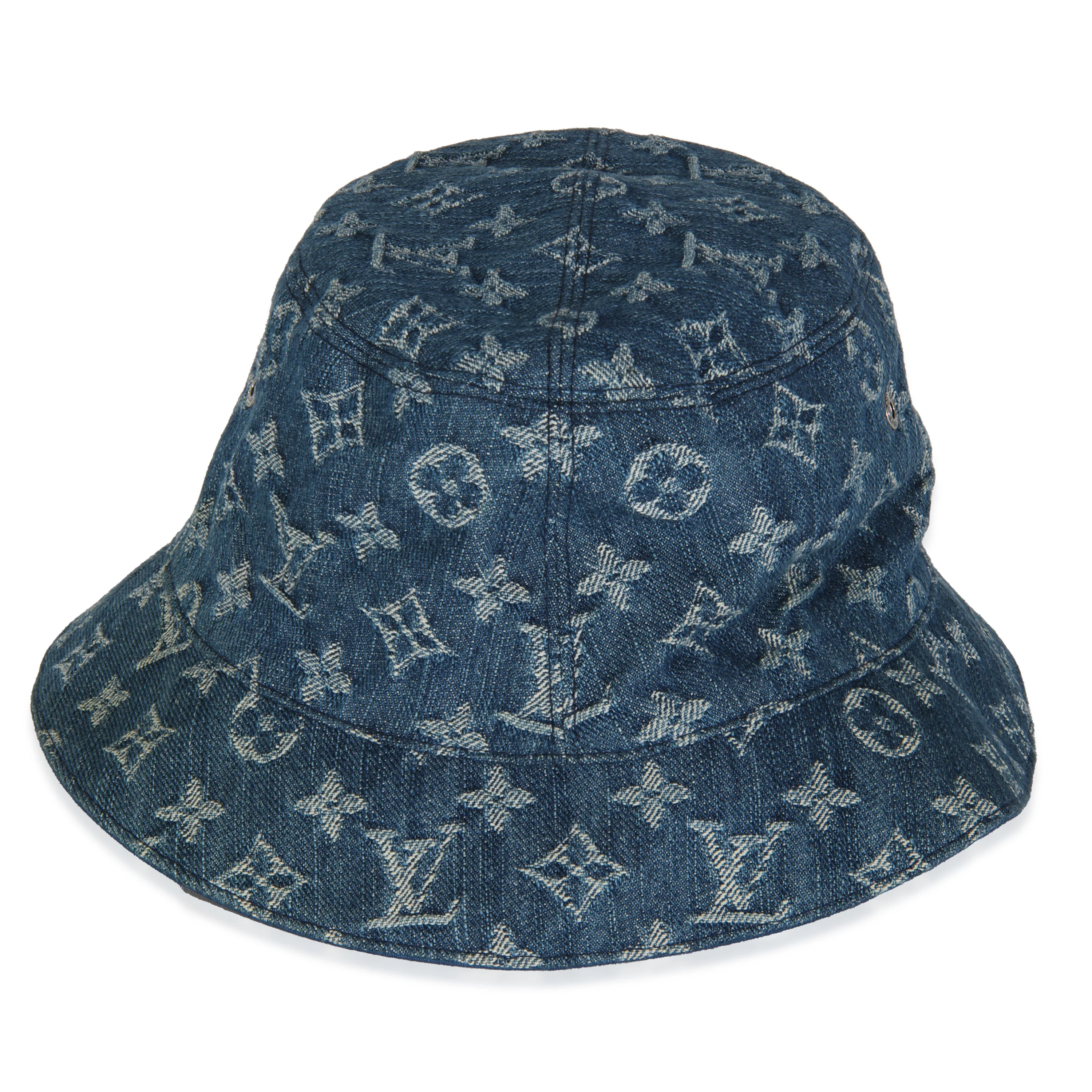 Blue Monogram Denim Essential Bucket Hat 60