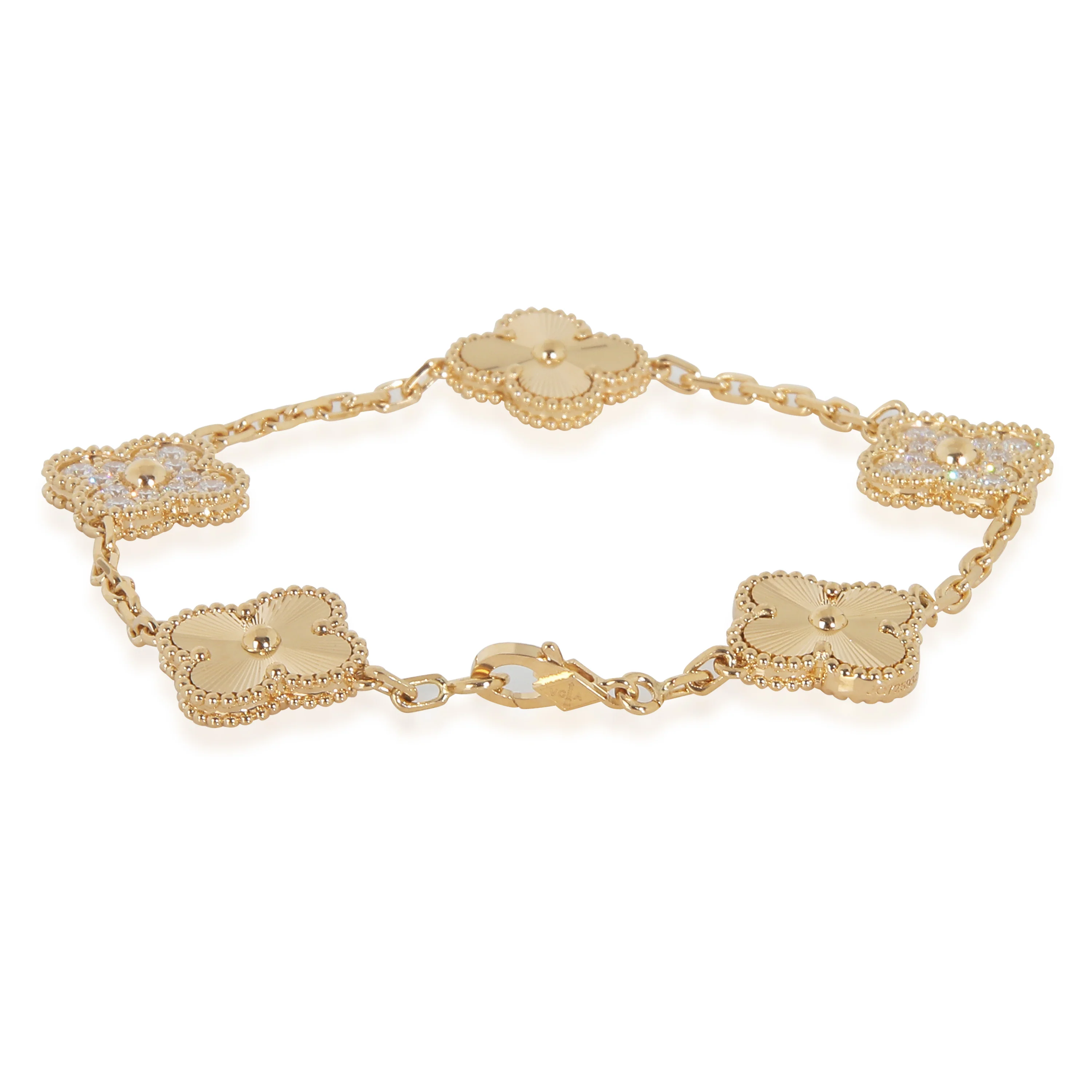 Yellow Gold Diamond Vintage Alhambra Bracelet - Image 3