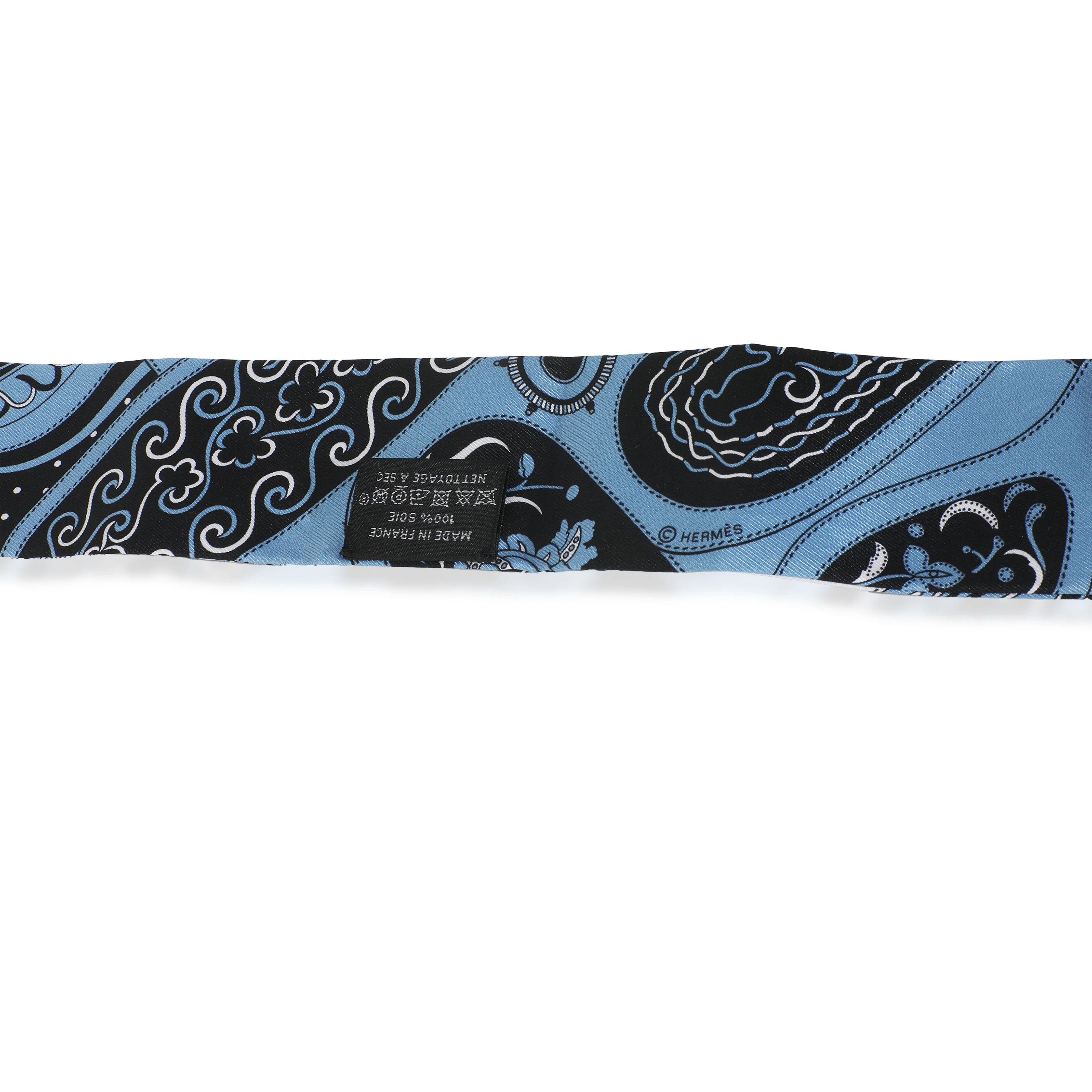 Blue Jean Blanc Noir Silk Festival Des Amazones Bandanna Twilly - Image 3
