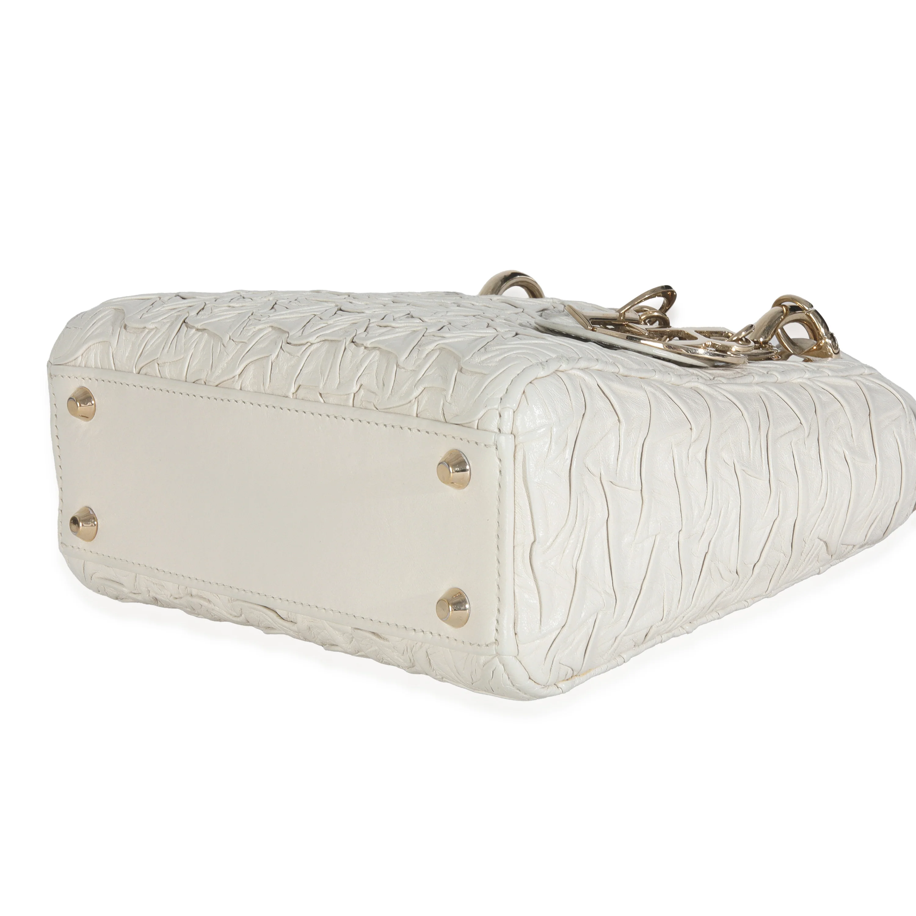 White Textured Calfskin Mini Lady Dior - Image 6