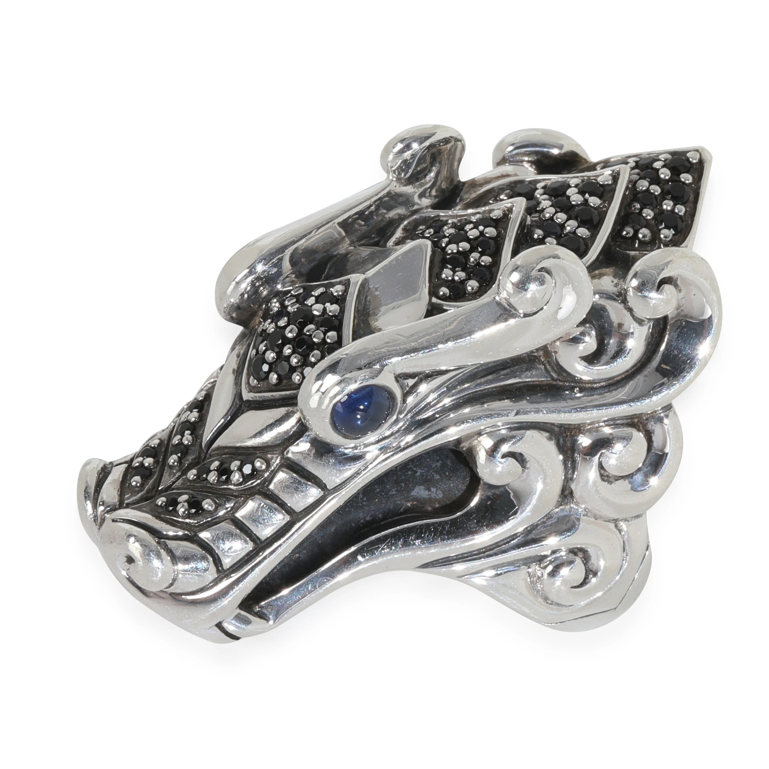 Sterling Silver Sapphire and Spinel Naga Dragon Ring - Image 2