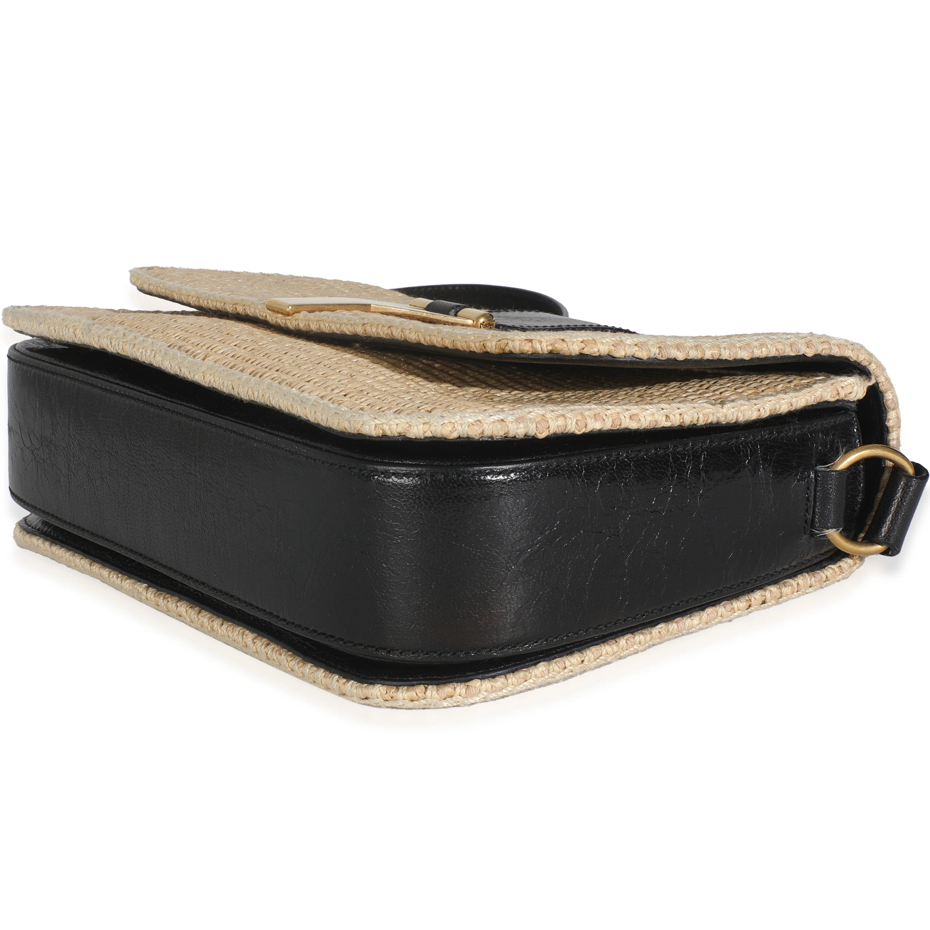 Beige Wicker Y Logo Shoulder Bag - Image 6