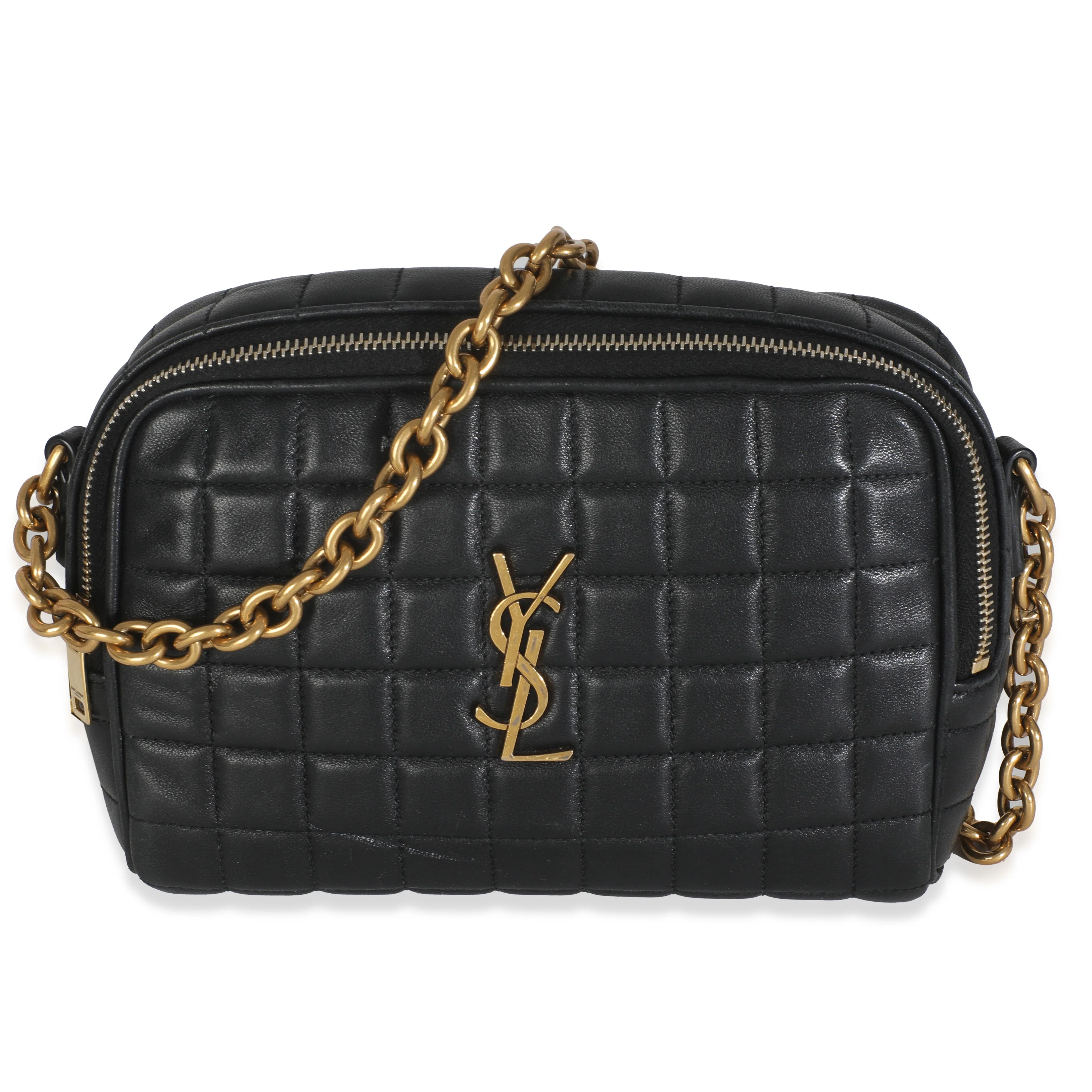 Black Quilted Lambskin Mini Cassandre Camera Bag