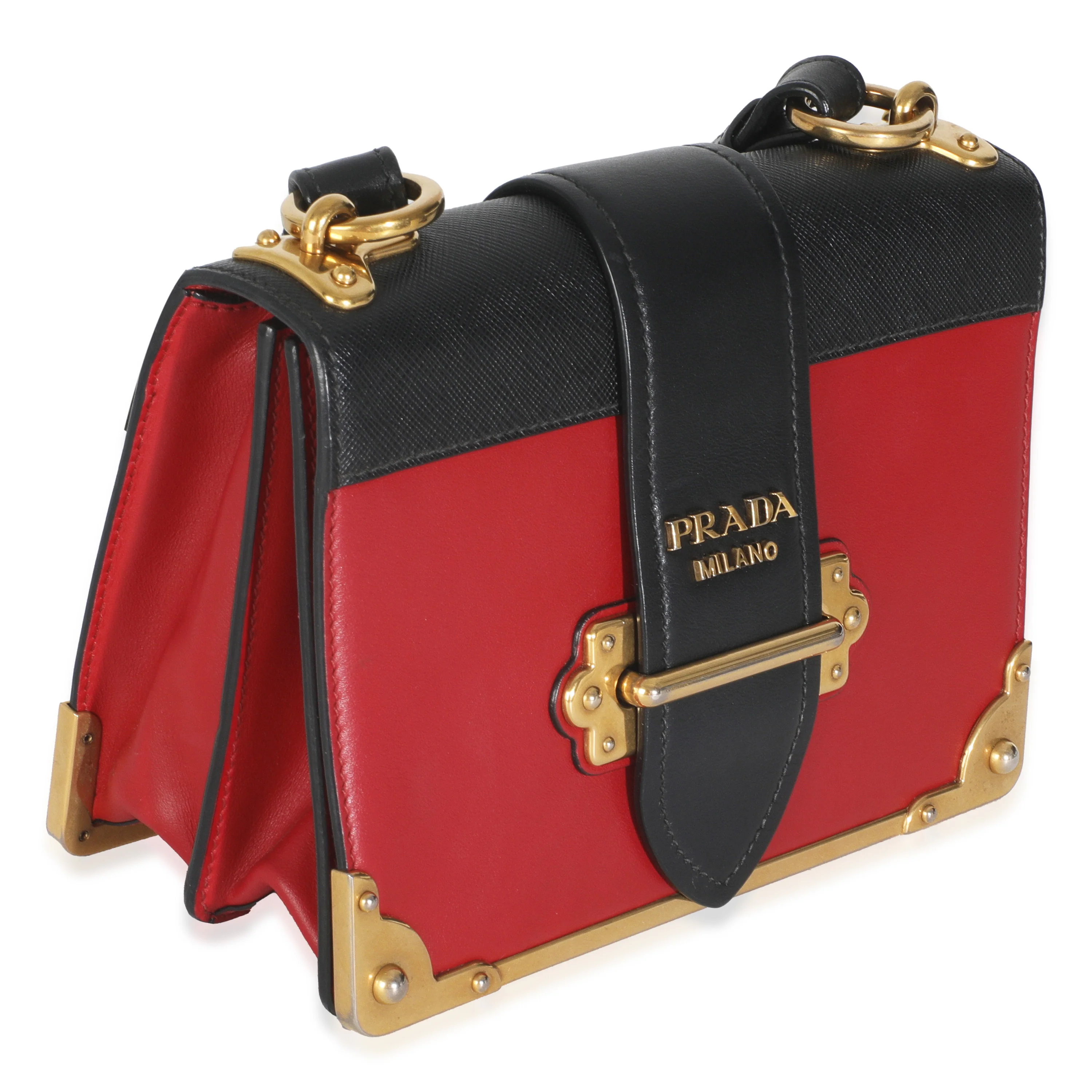 Red Black City Calfskin Saffiano Cahier Bag - Image 2