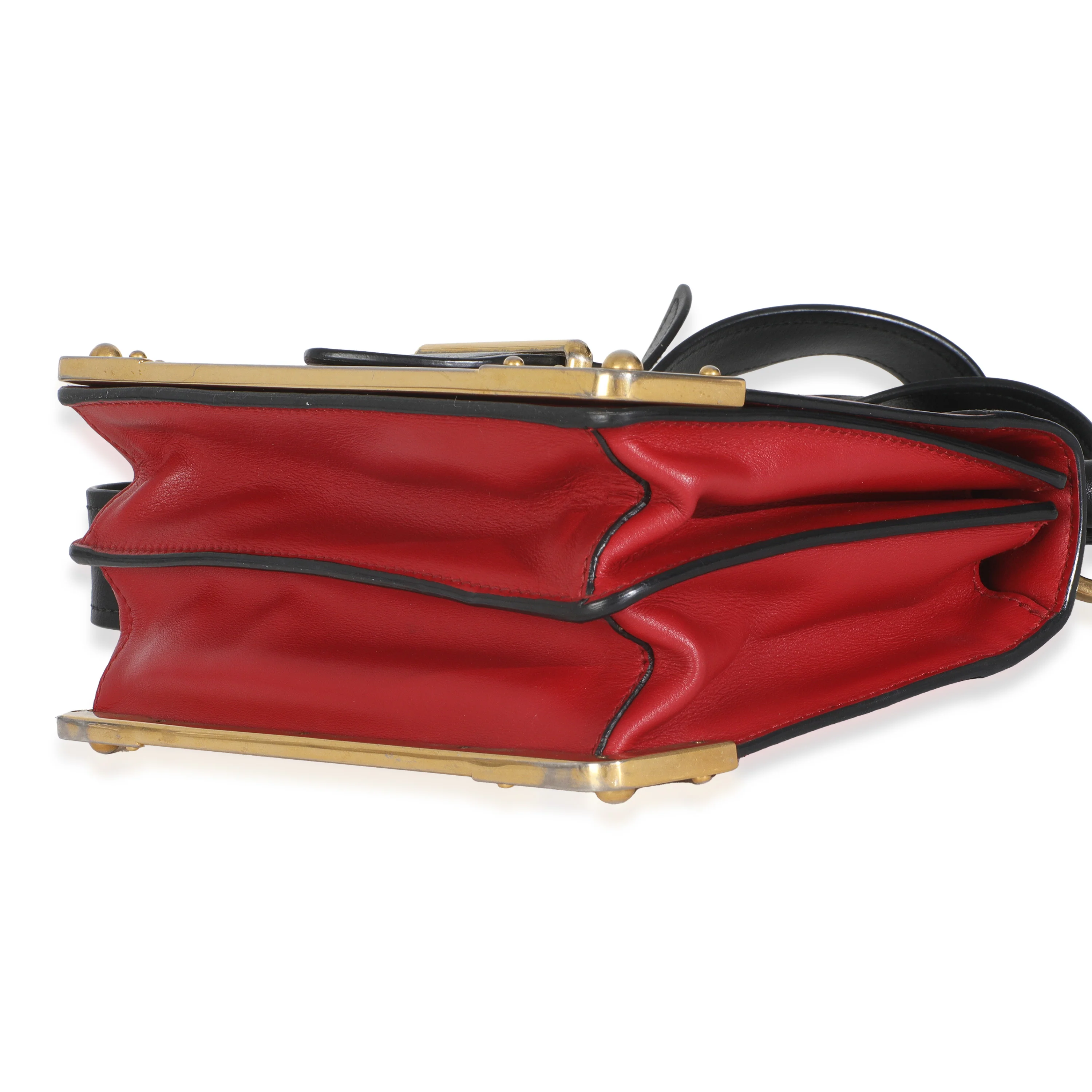 Red Black City Calfskin Saffiano Cahier Bag - Image 5