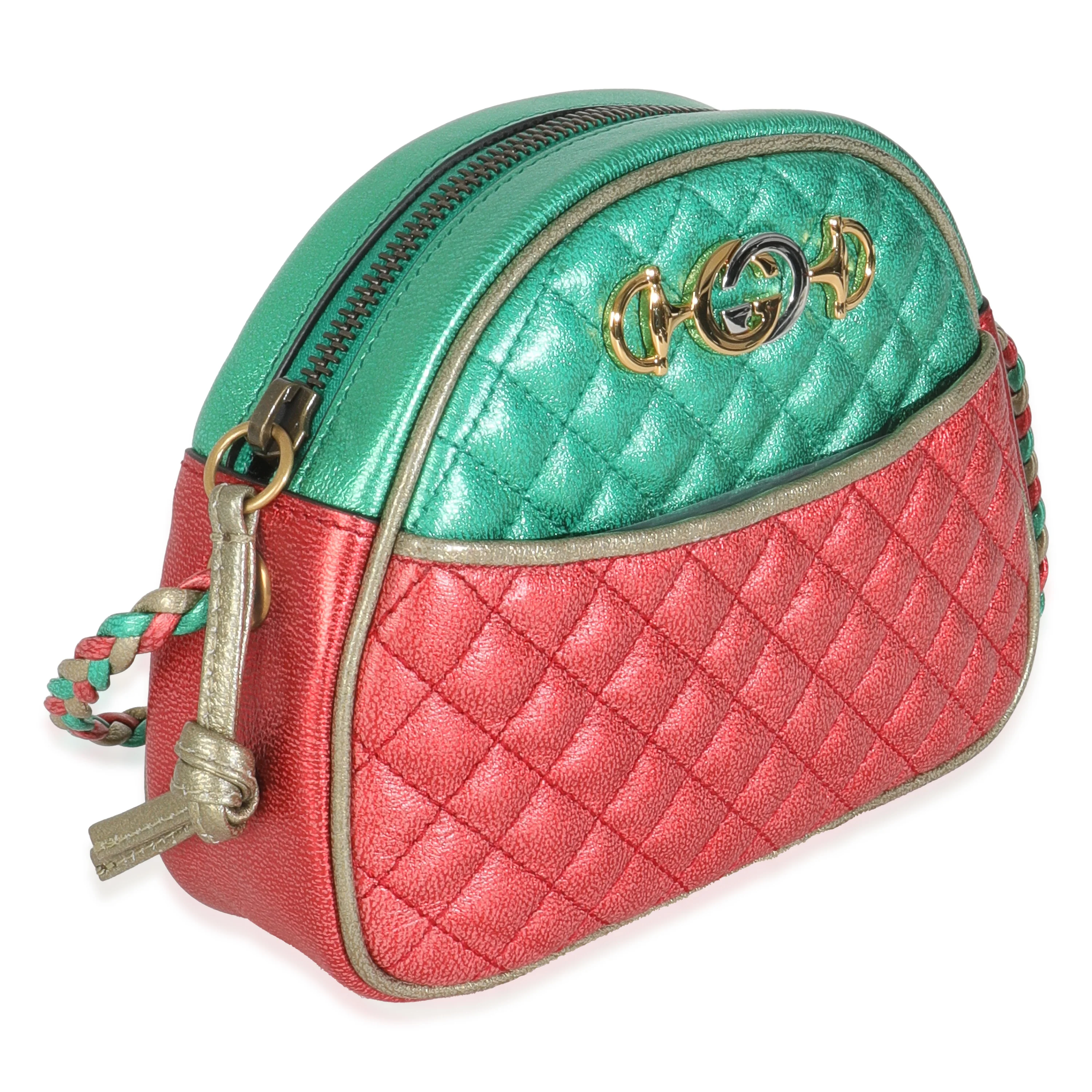 Multicolor Laminated Nappa Trapuntata Mini Zumi Dome Bag - Image 3