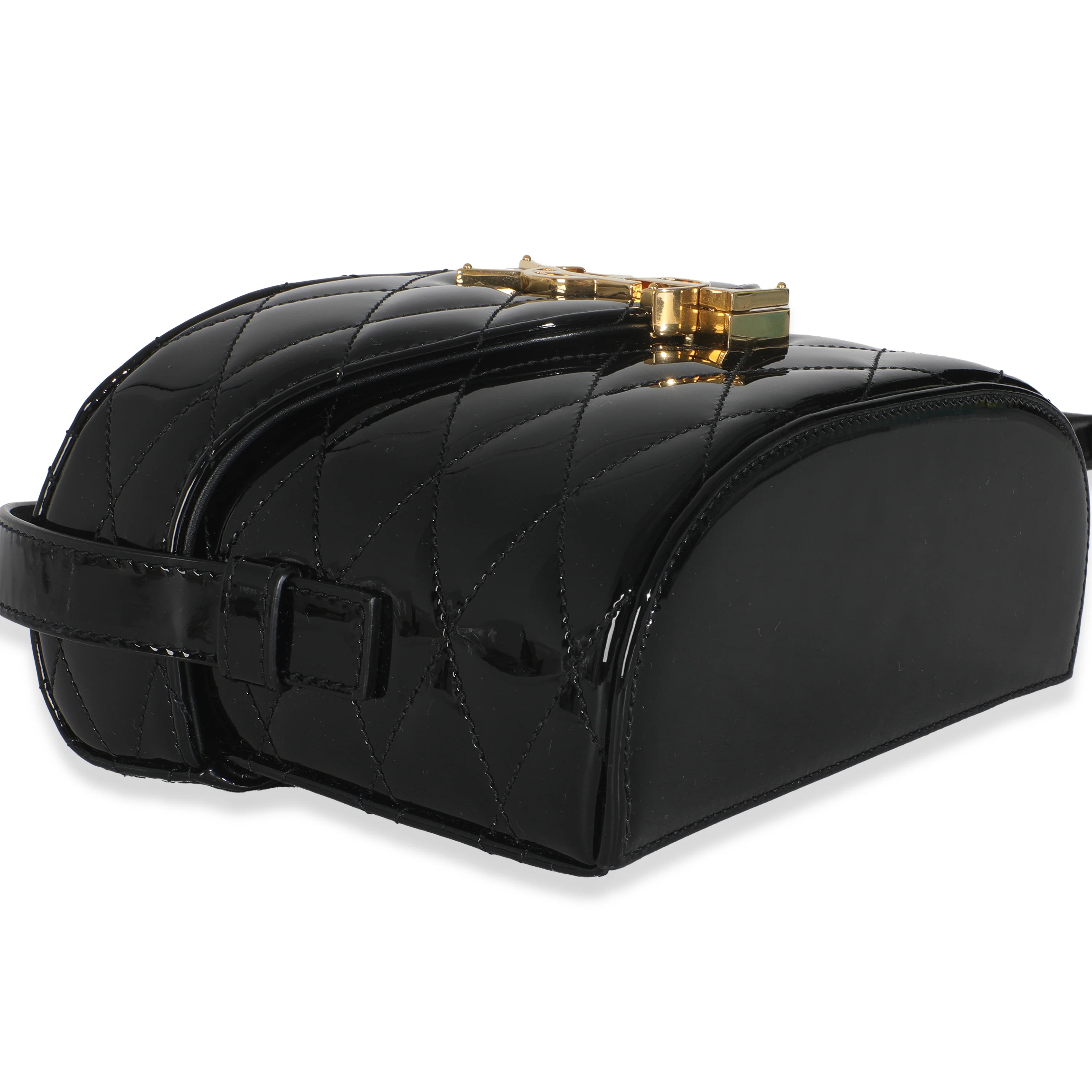 Black Patent Matelasse Monogram June Box Bag - Image 7