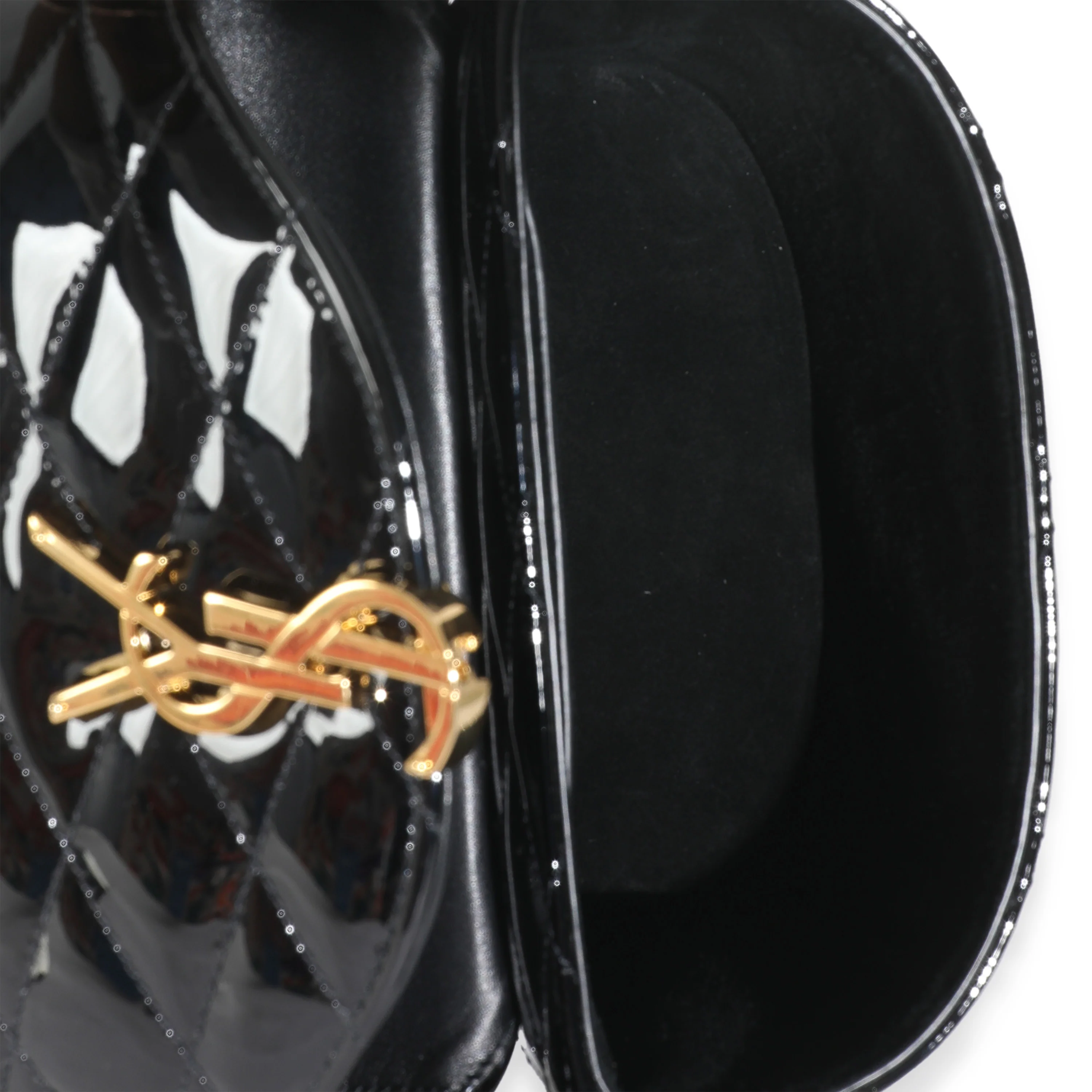 Black Patent Matelasse Monogram June Box Bag - Image 9