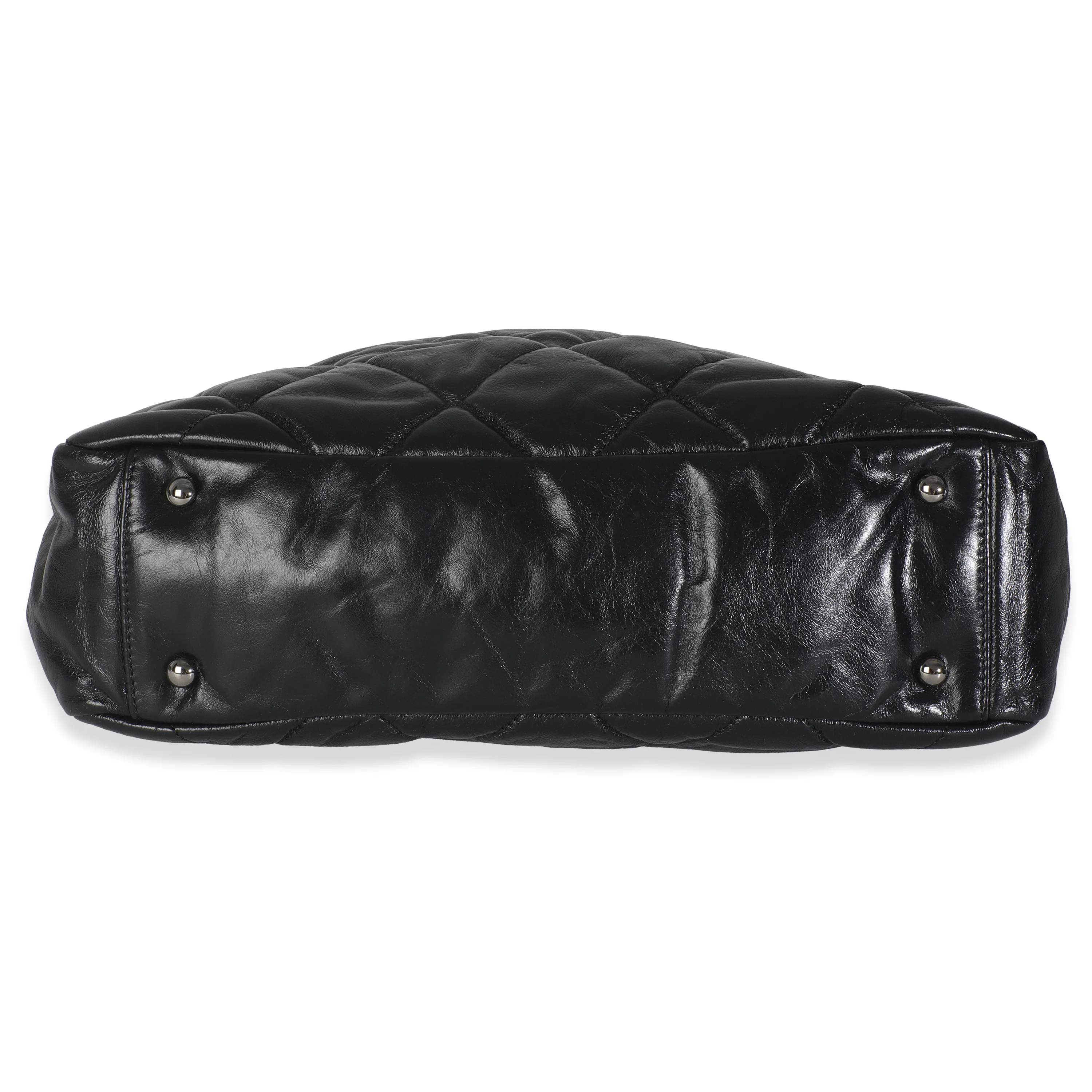 Black Tweed Quilted Calfskin Portobello Frame Tote - Image 6