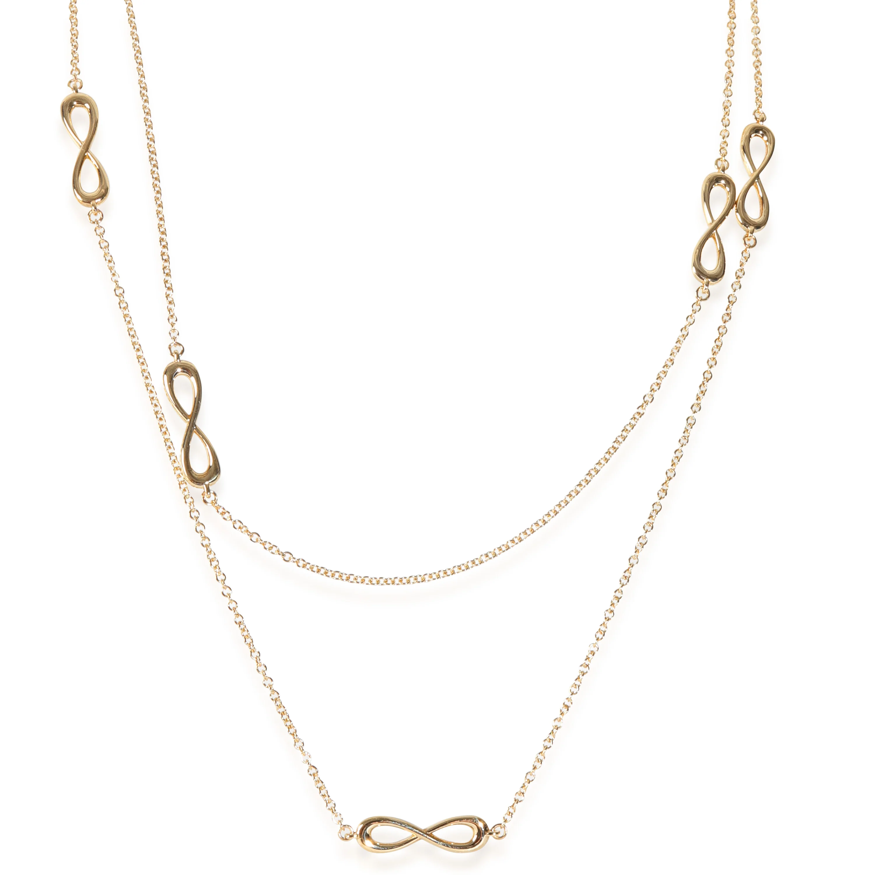 Yellow Gold Infinity Station Necklace