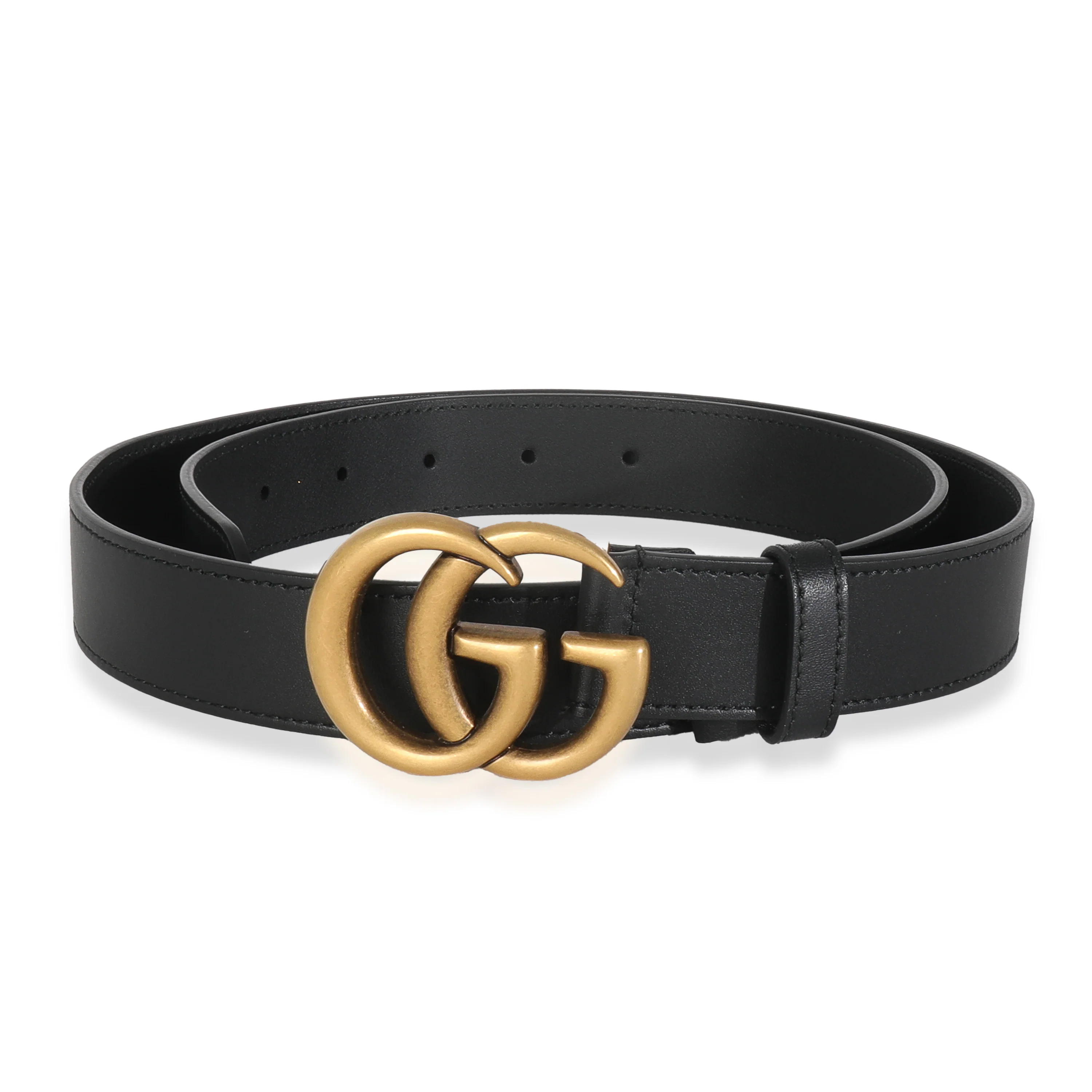 Black Calfskin GG Marmont Belt 90/36