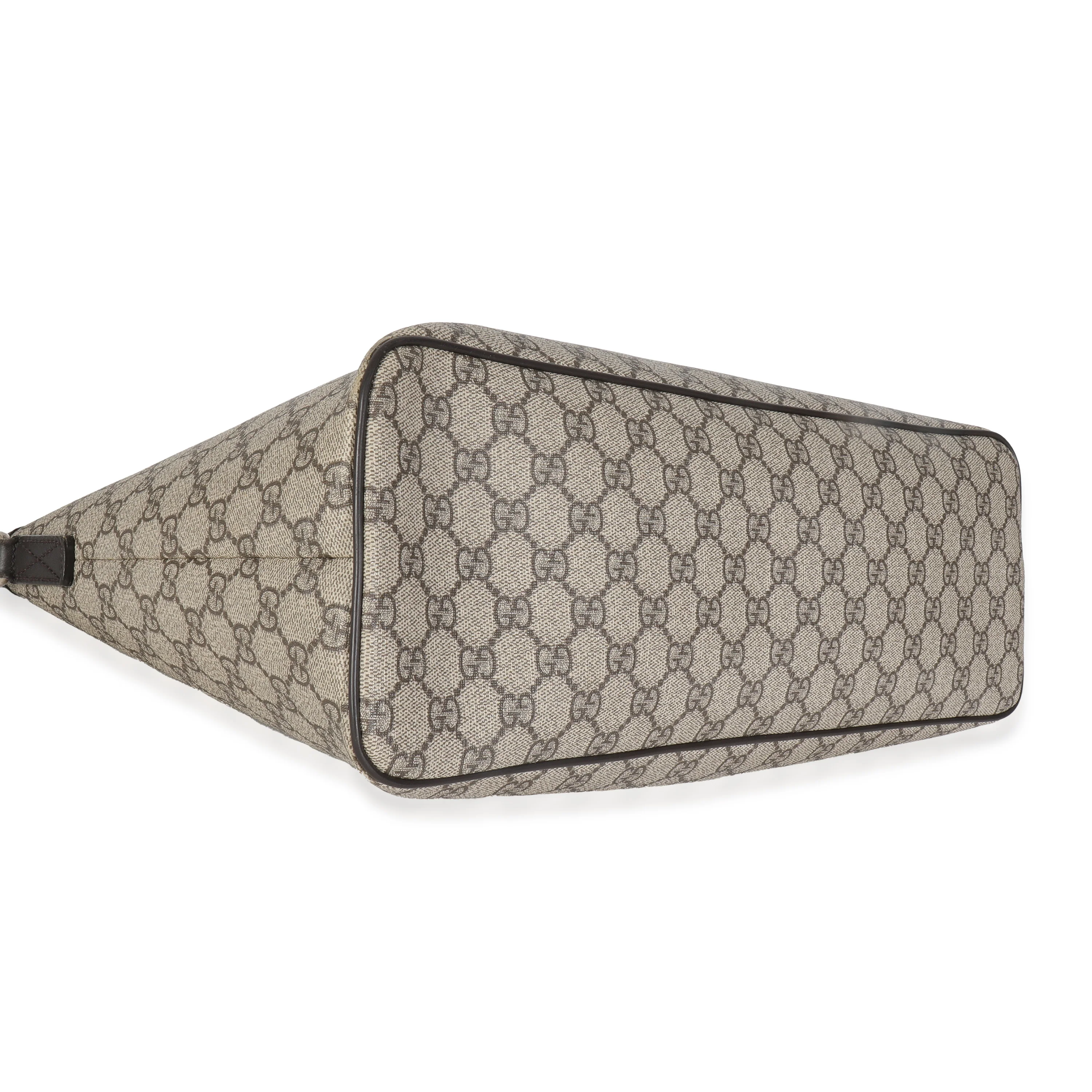 Beige GG Supreme Monogram Medium Zippered Tote - Image 7