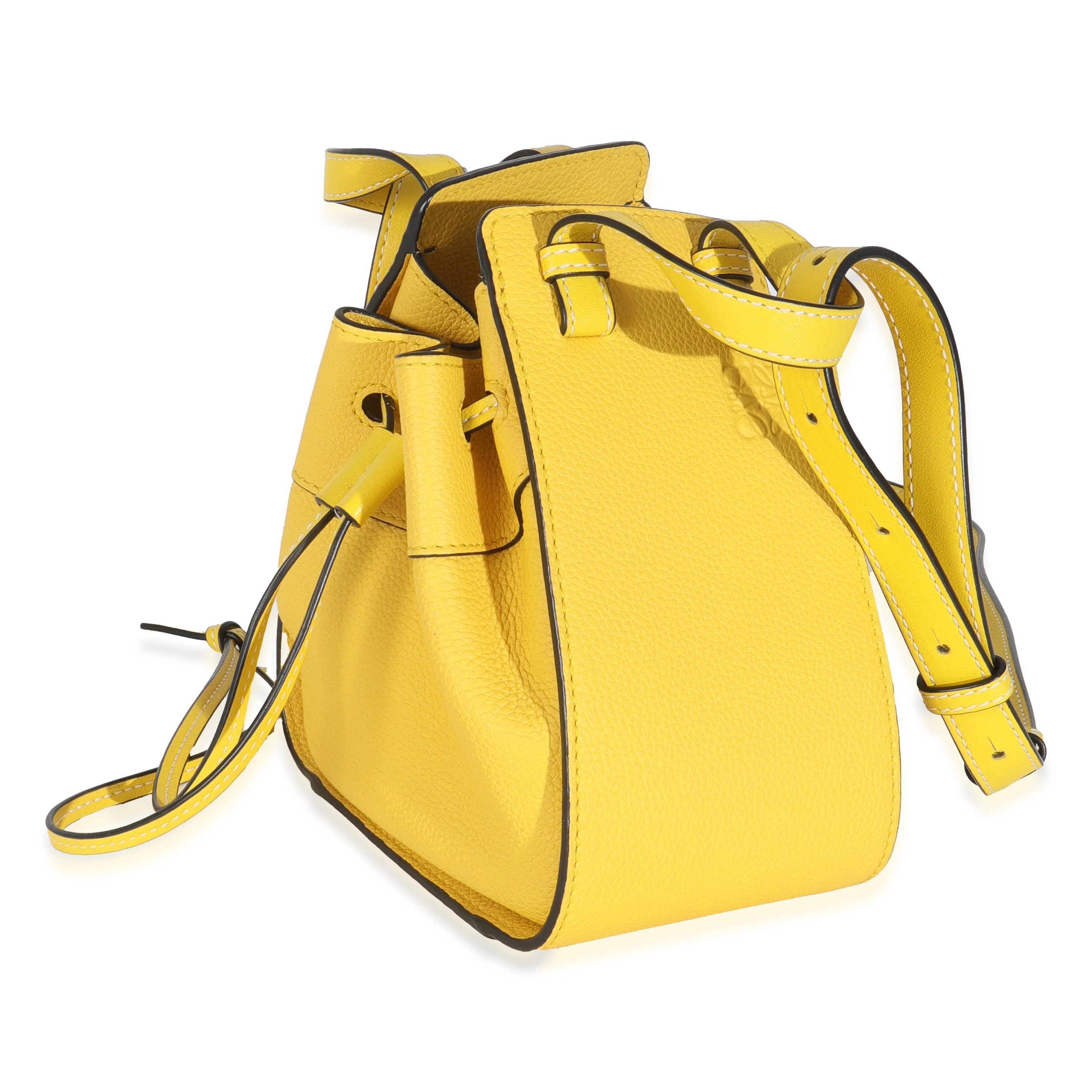 Yellow Grained Calfskin Mini Hammock - Image 3