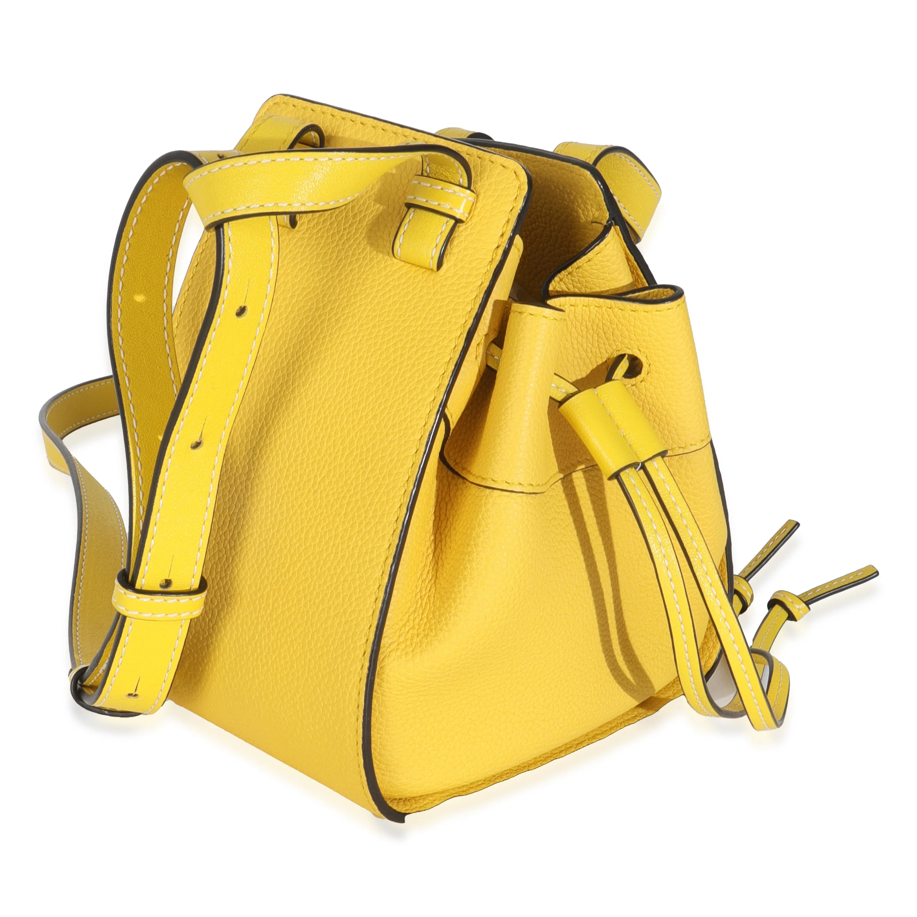Yellow Grained Calfskin Mini Hammock - Image 4
