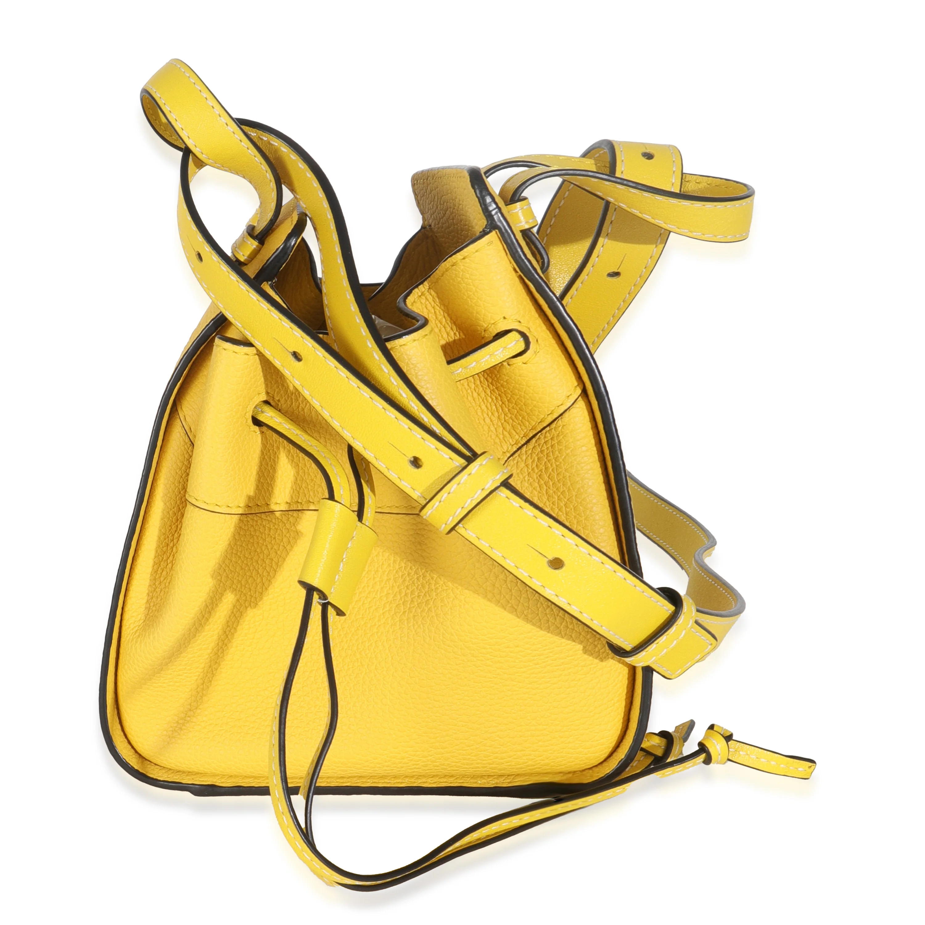 Yellow Grained Calfskin Mini Hammock - Image 5