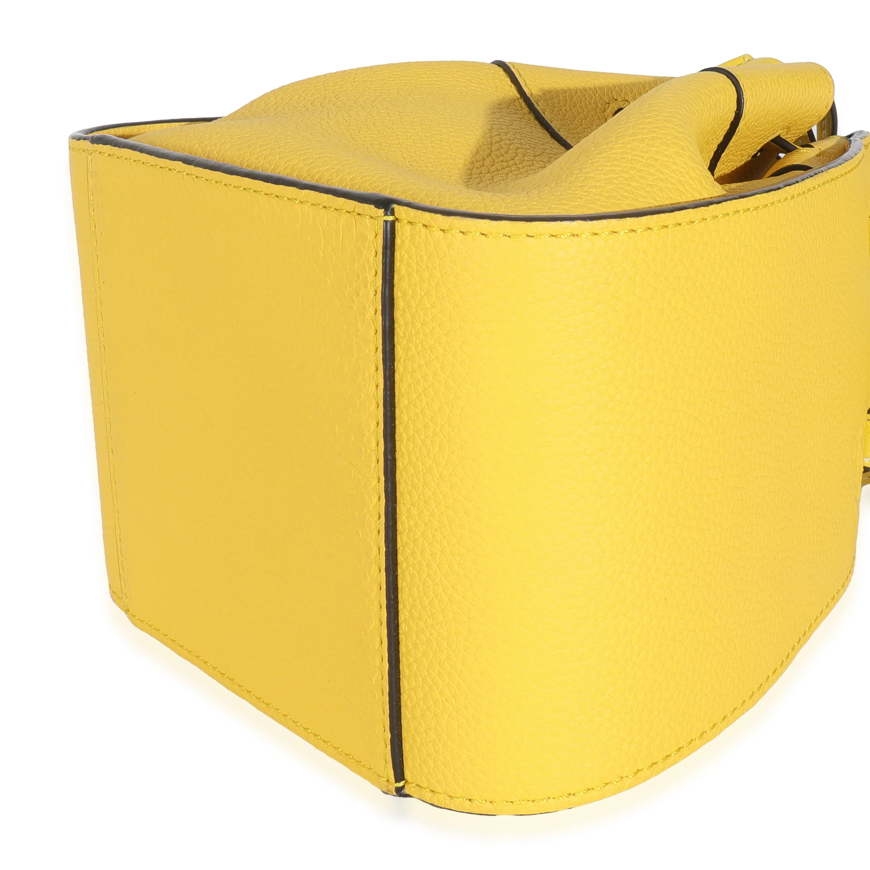 Yellow Grained Calfskin Mini Hammock - Image 7