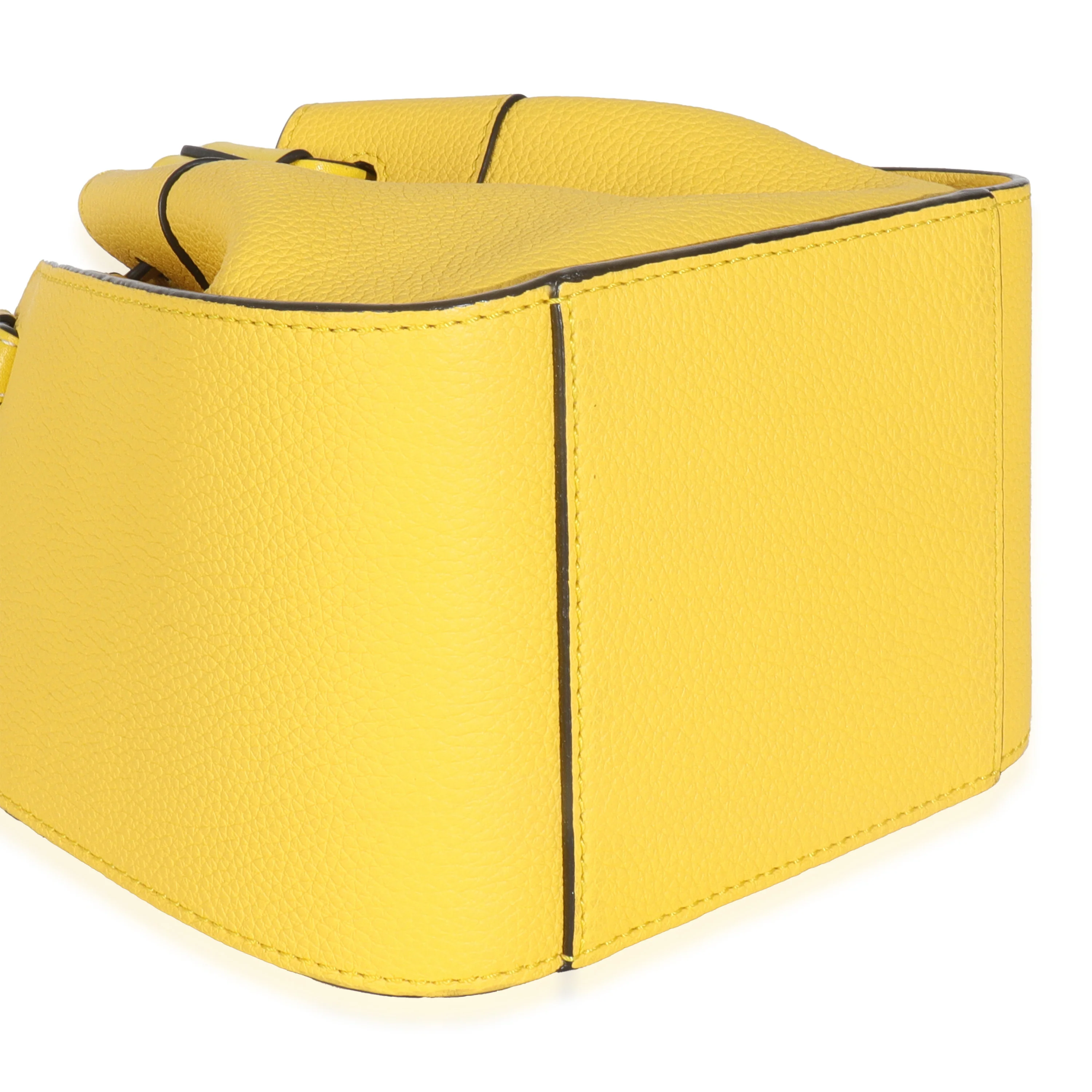 Yellow Grained Calfskin Mini Hammock - Image 8